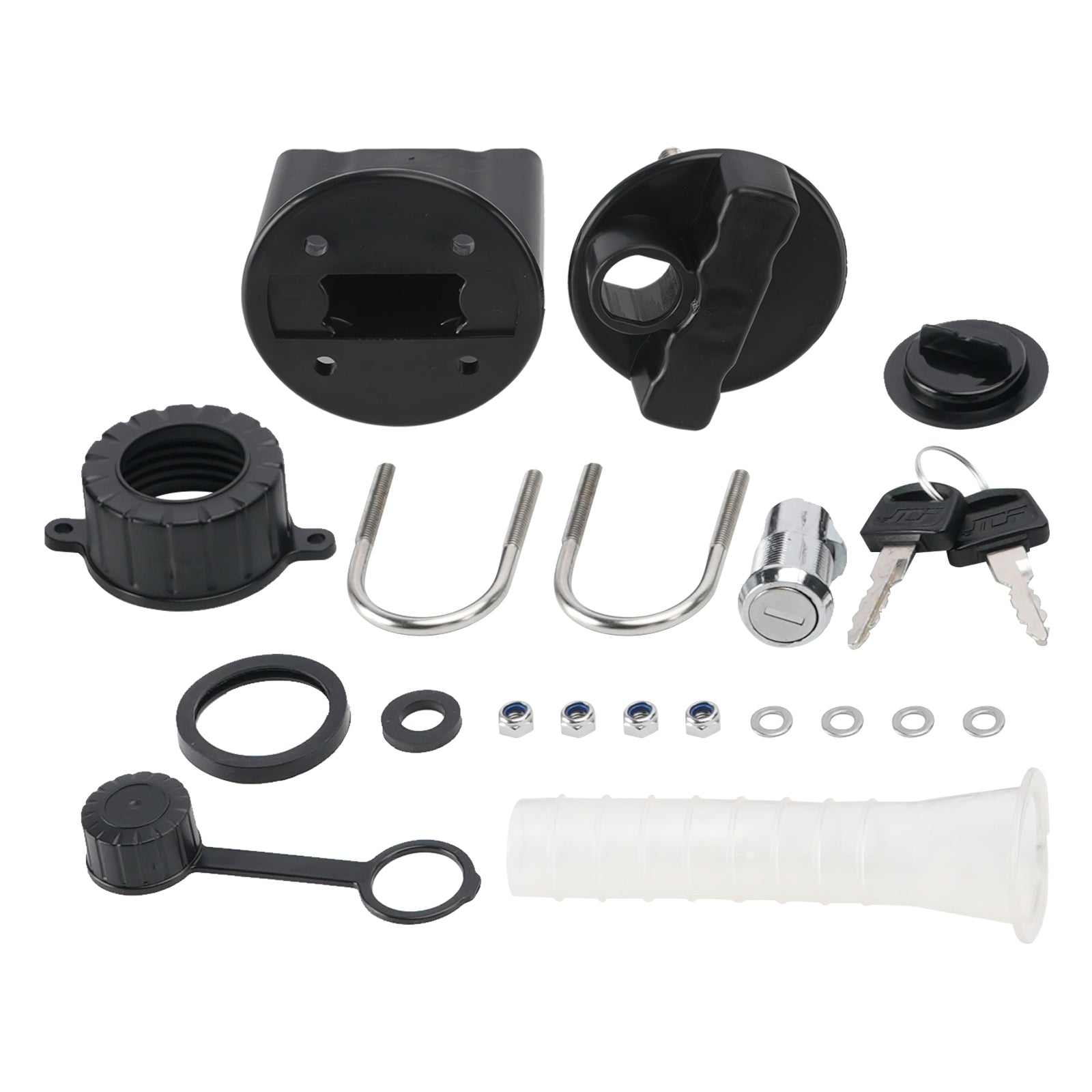 LOCKABLE MOTORCYCLE 5L OIL CAN FUEL CONTAINER RESERVE CANISTER W/HOLDER BLACK