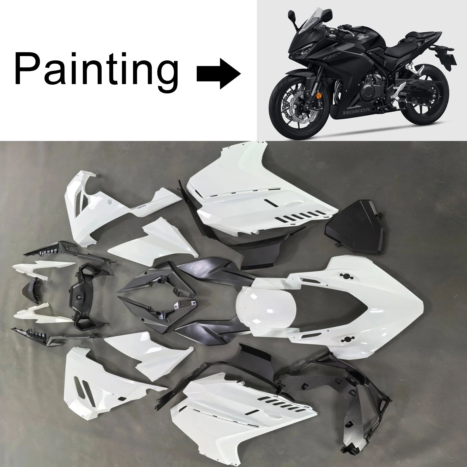 Kit de carénage d'injection Bodywork Abs en plastique pour Honda CBR400R CBR500R 2024-2025