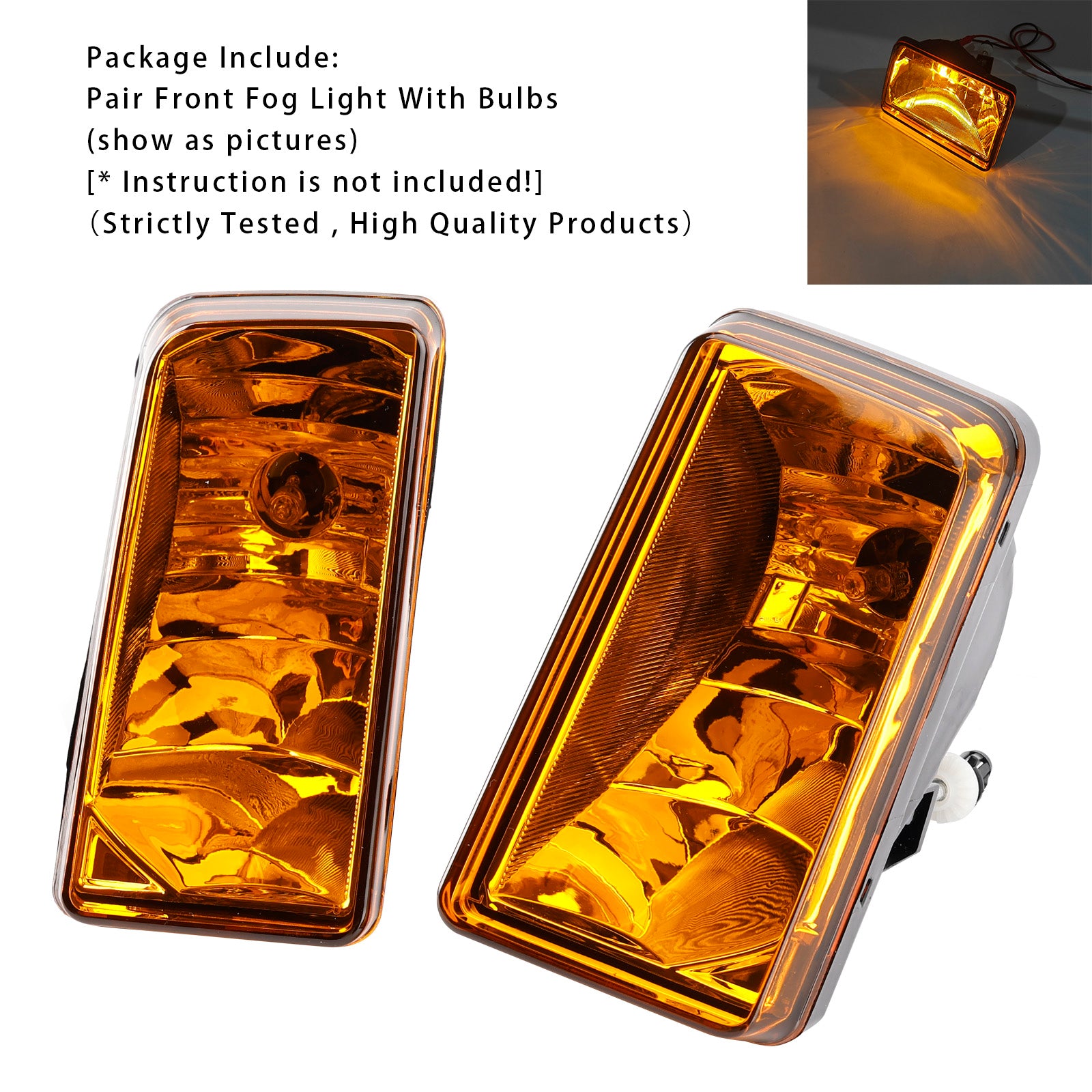 Par tåkelamper med pærer for Chevy Tahoe Sierra 2007-2015 gul linse