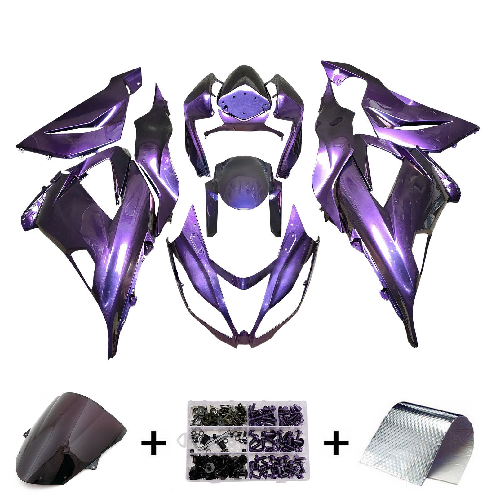 Injeksjon Fairing Kit Bodywork Plast Abs Fit for Kawasaki ZX6R 636 2013-2018