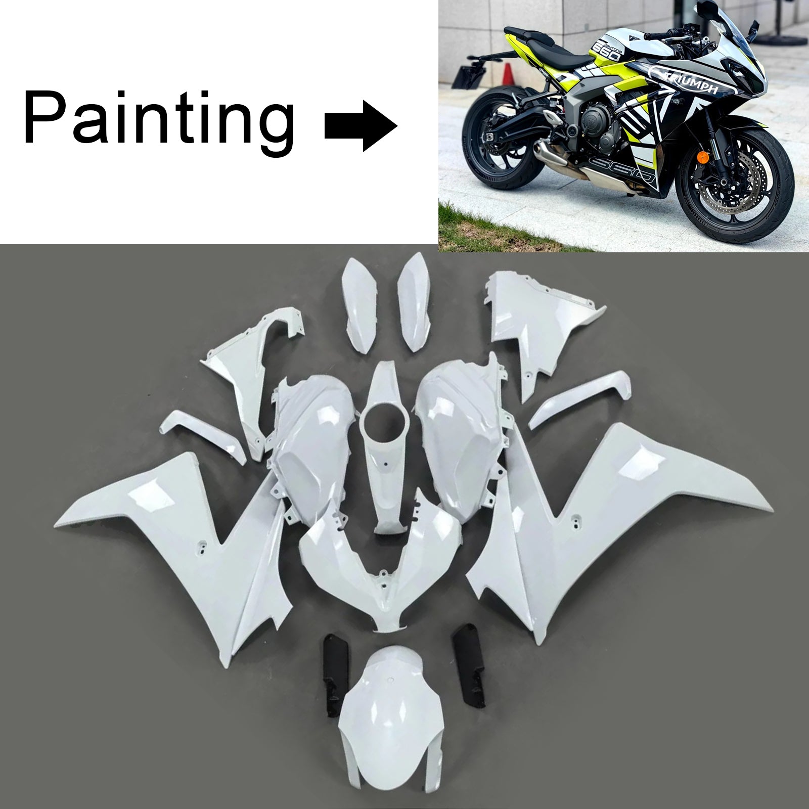 2024-2025 Triumph Daytona 660 injektionsmässa kit Bodywork Plastic ABS