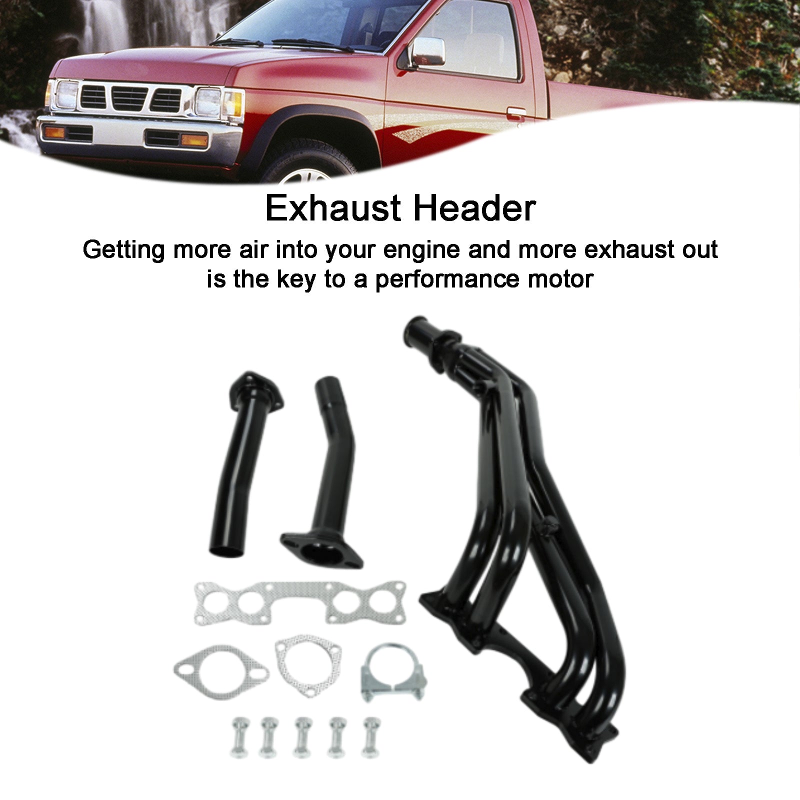 Collecteur en tête d'acier s'échappement Fit Nissan D21 Pickup 2.4L 1990-1995 Tri-y