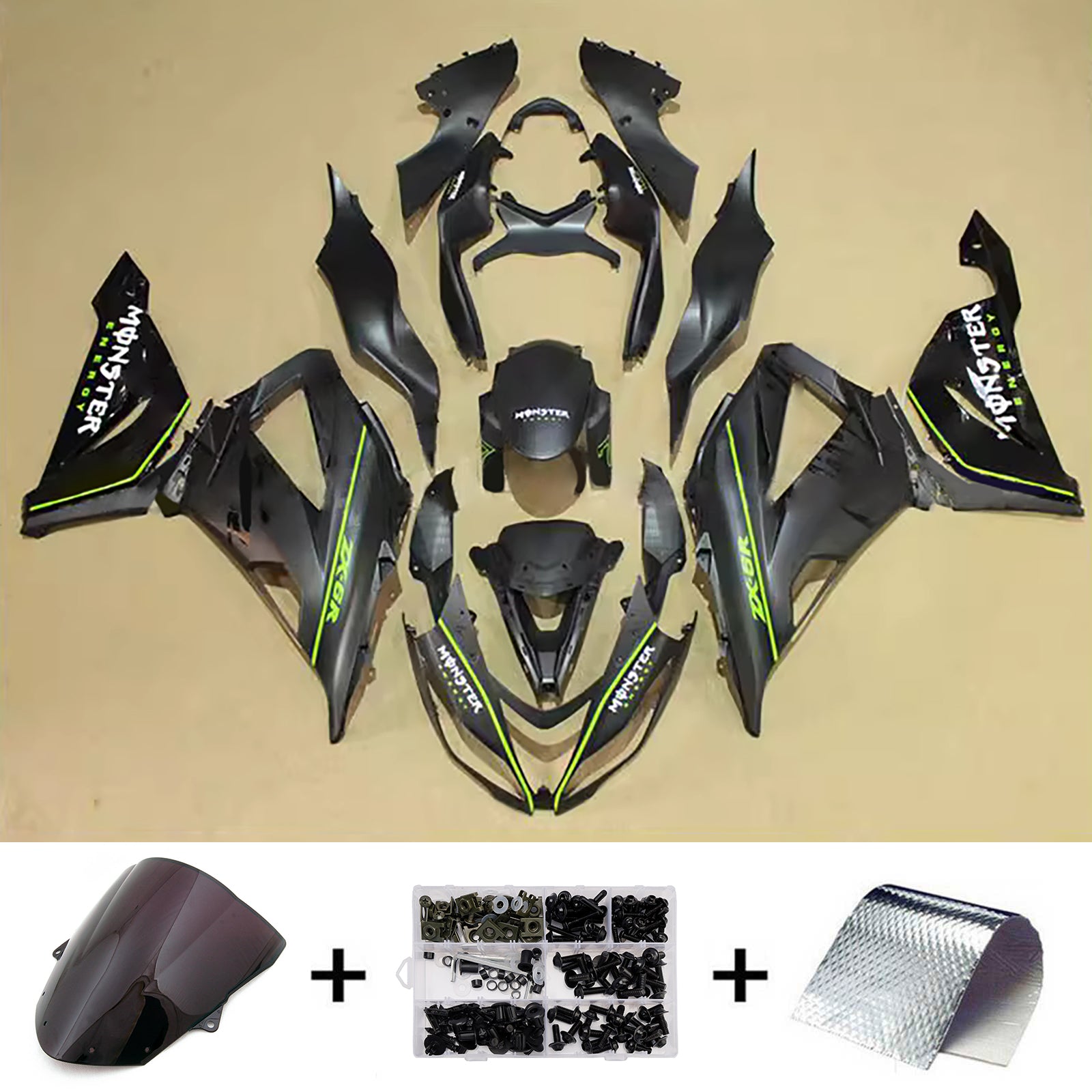 Injection Fairing Kit Bodywork Plastic ABS fit For Kawasaki ZX6R 636 2013-2018