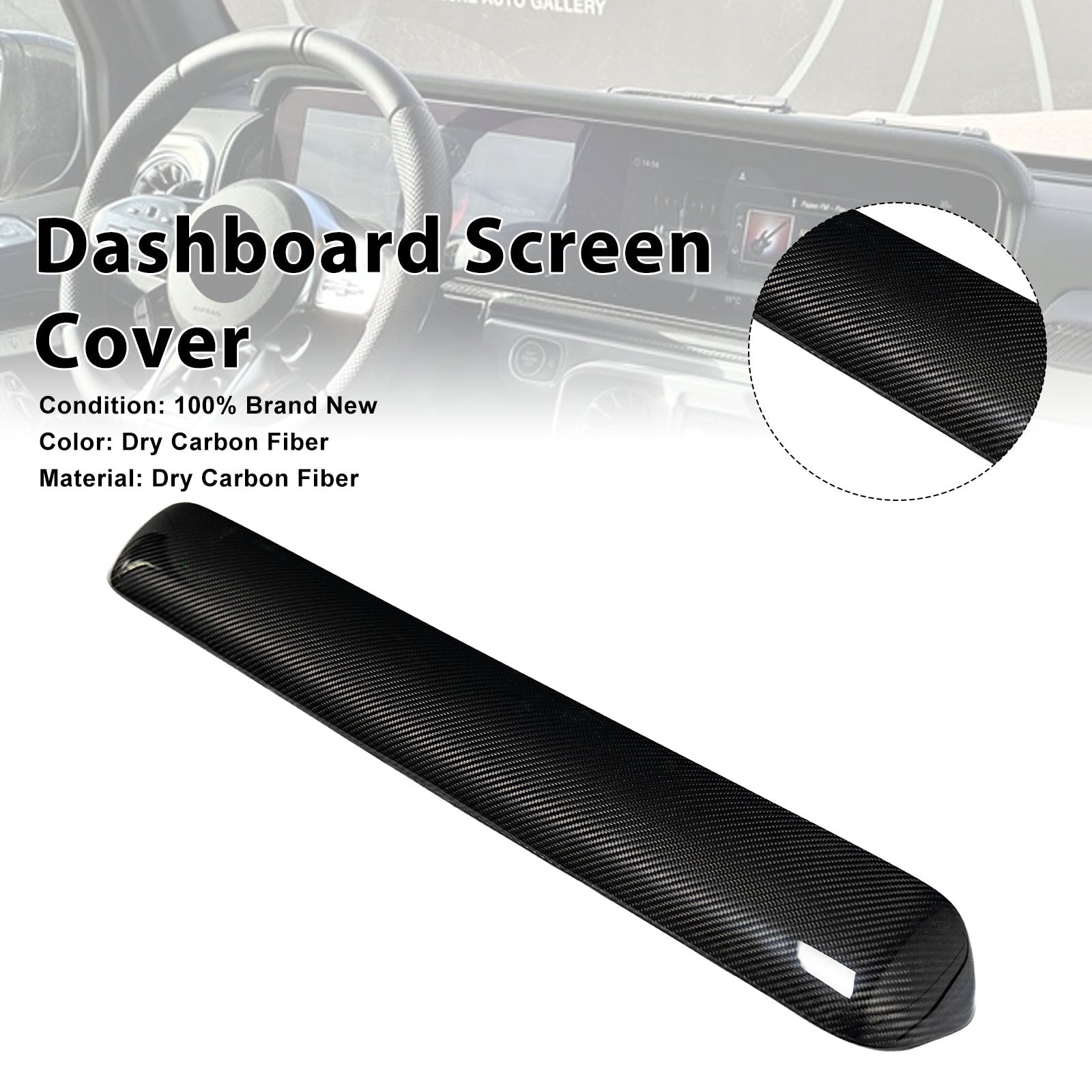 Carbon Fiber Dashboard Screen Cover Trim Fit Mercedes Benz W464 W465 2019-2026