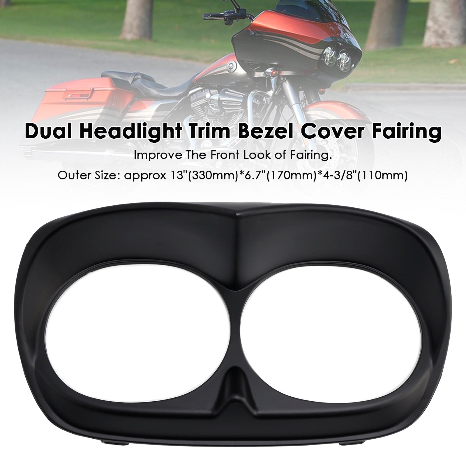 Dual Headlight Trim Bezel Cover Fairing For Road Glide 1998-2013