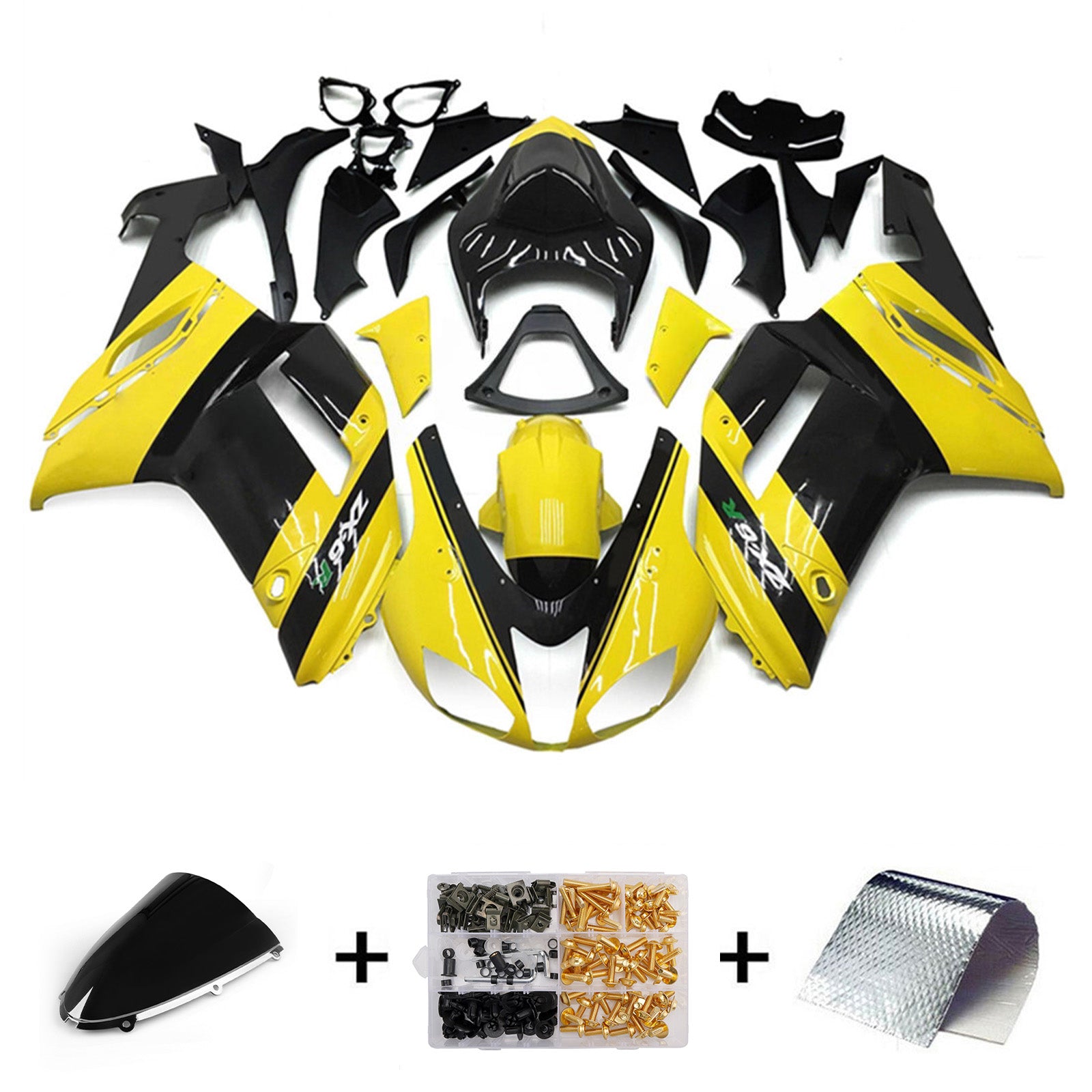 Injection Fairing Kit Bodywork Plastic ABS fit For Kawasaki ZX6R 636 2007-2008