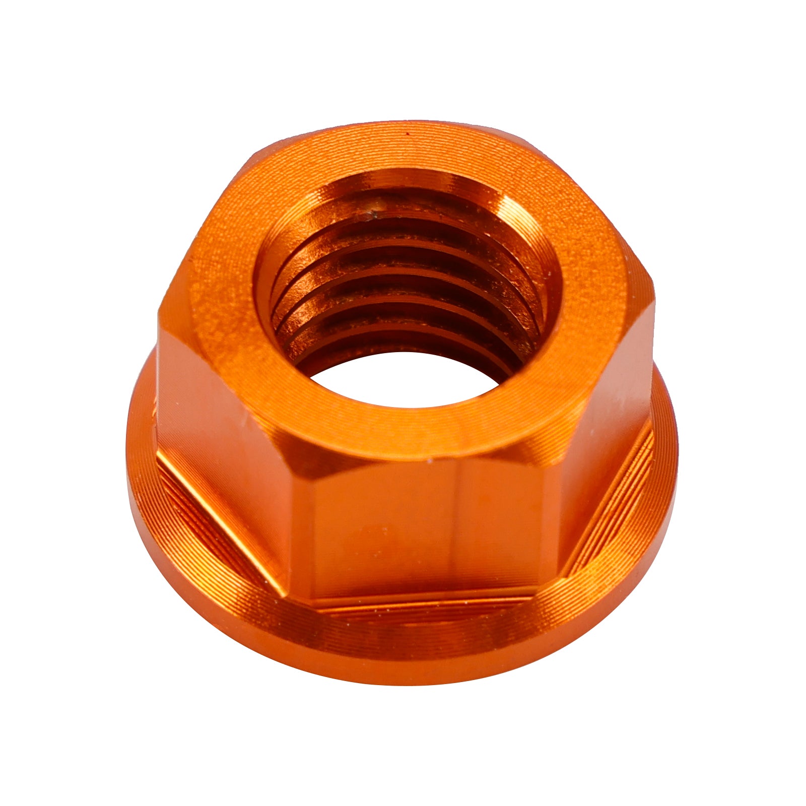 6 Pack Aluminum Rear Sprocket Flange Nuts M10X1.5mm Orange For Motorcycle Bike