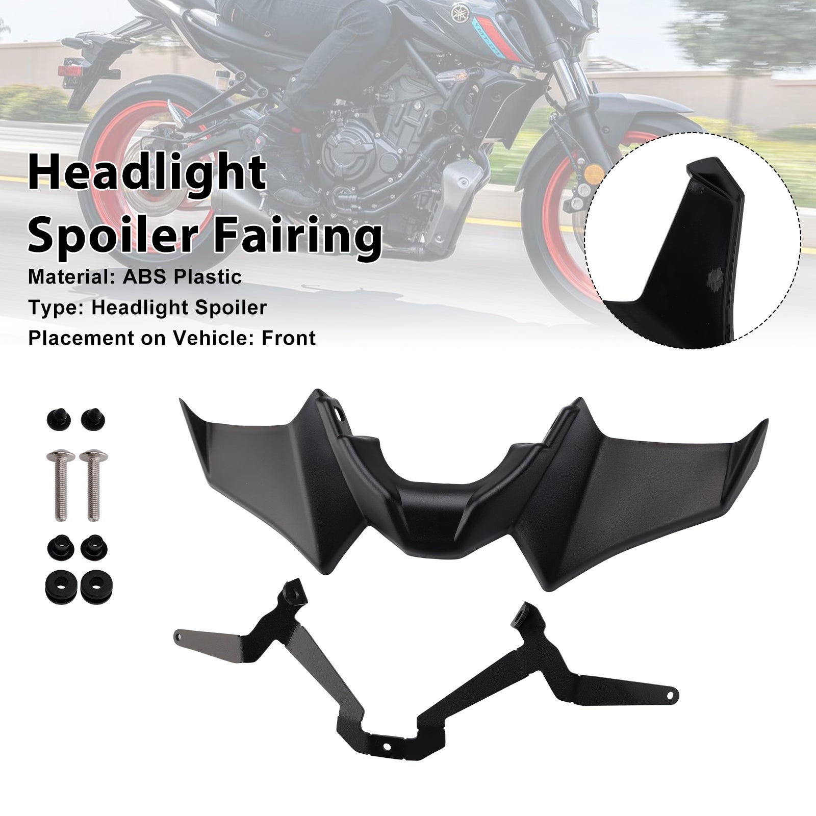 2021-2024 Yamaha MT-07 Front Fender Beak Extension Fairing Spoiler