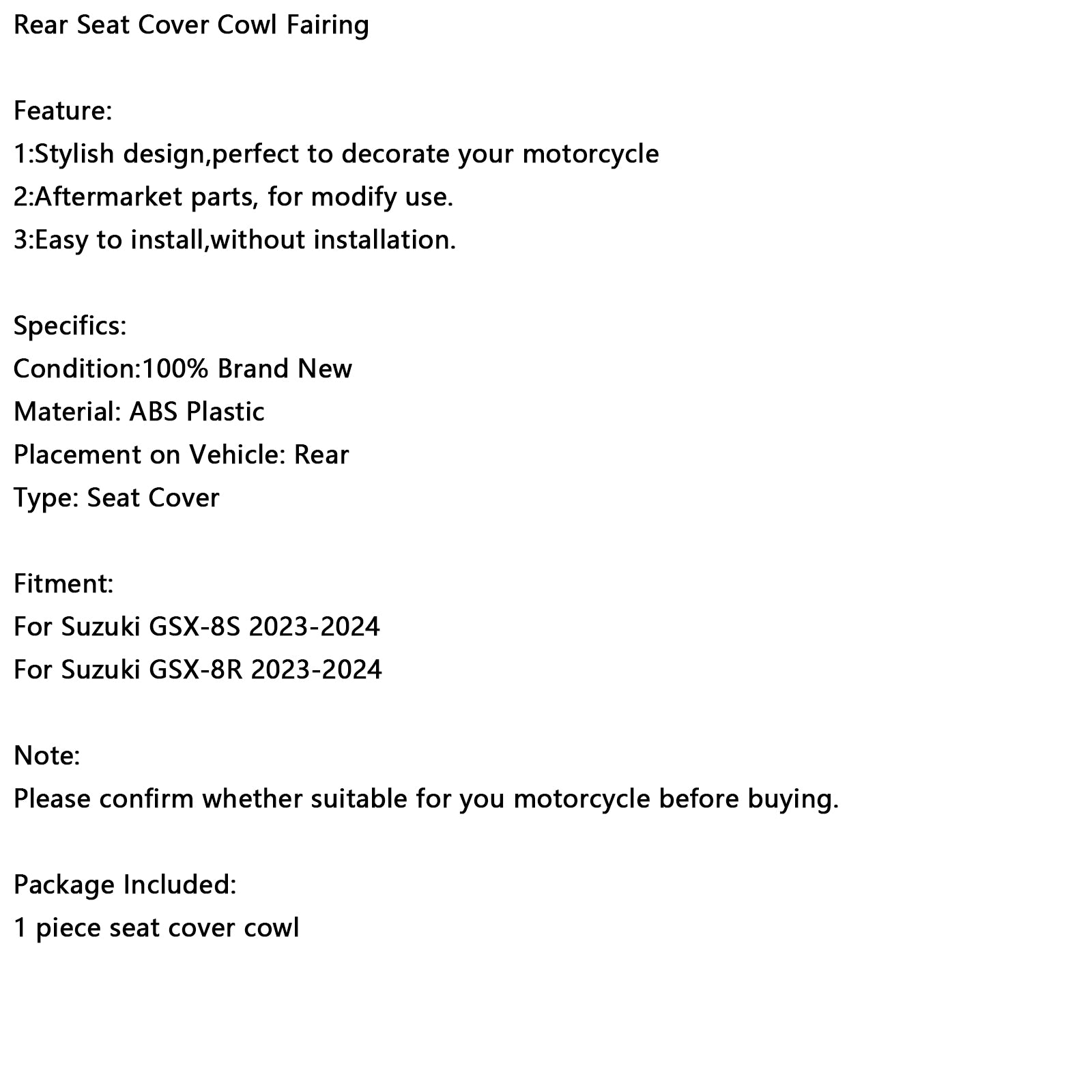 2023-2025 Suzuki GSX-8S GSX8S GSX-8 achterbankhoes kuip R blauw