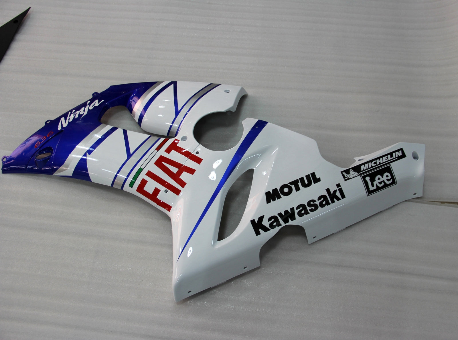 2005-2006 Kawasaki ZX6R ZX636 Carénages Bleu Blanc FIAT Racing Générique