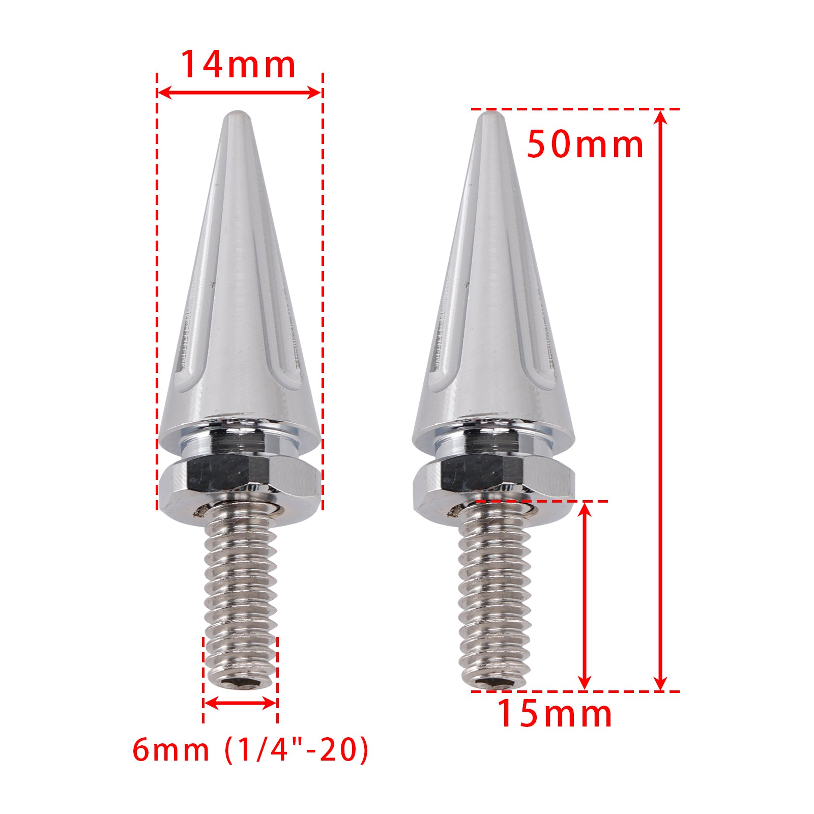 3x zilveren spikes voorruitbouten voor Street Glide Electra Glide Touring '14-'25