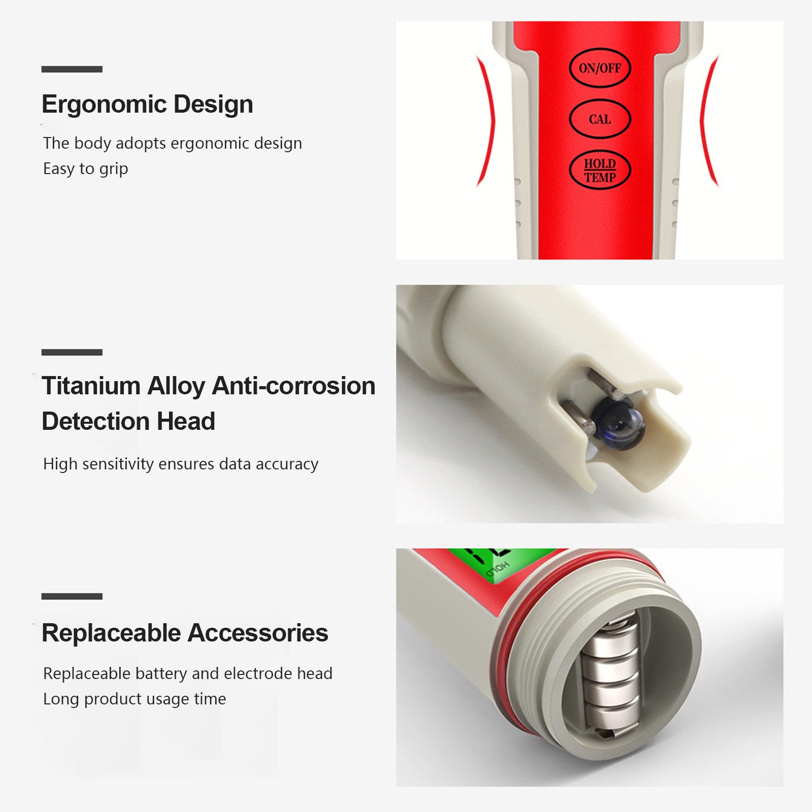 4in1 pH/TDS/EC/Teplota Digitálny meter tester Analýza kvality vody pera