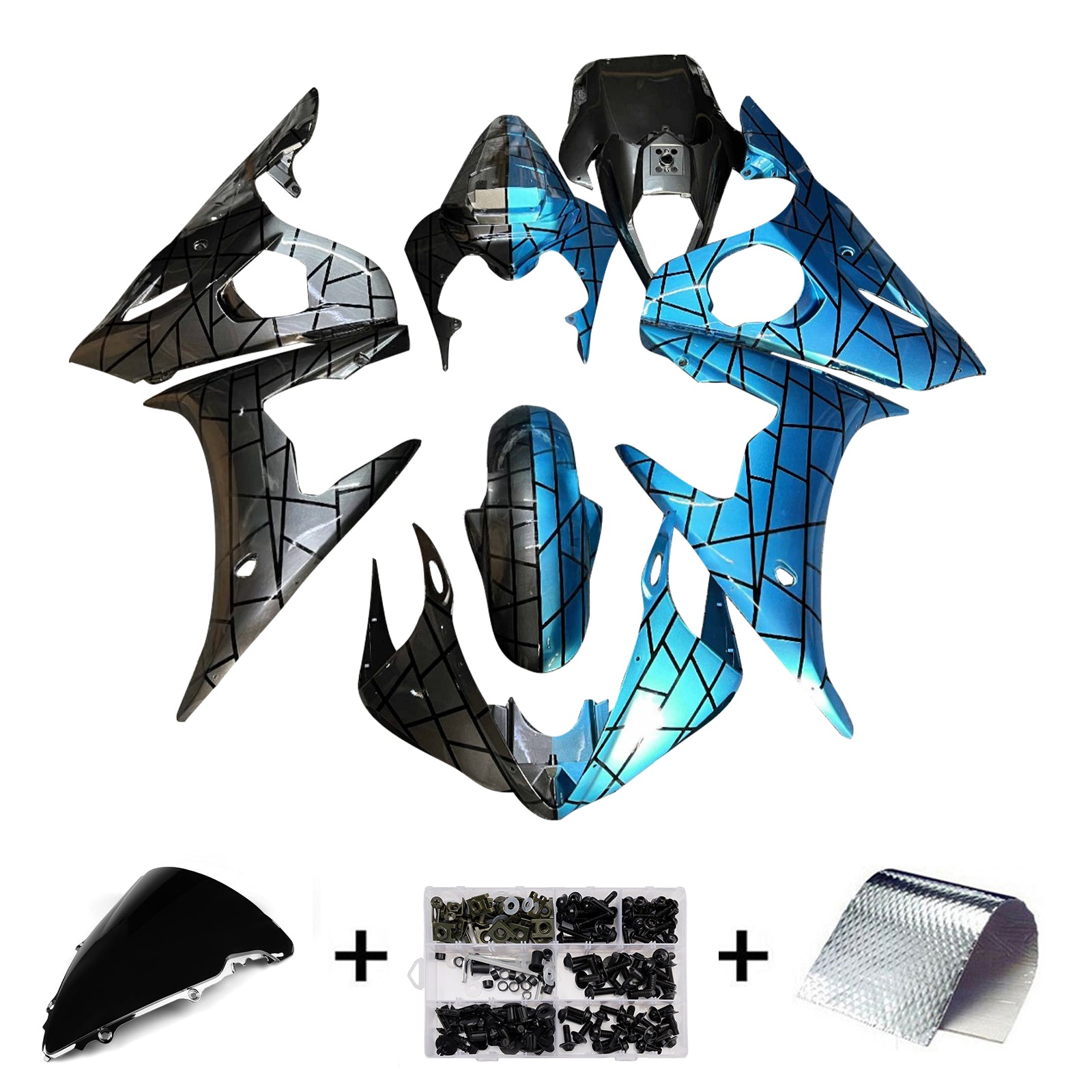 Injectiekuipset carrosserie voor Yamaha YZF-R6 2003-2004 R6S 2006-2009