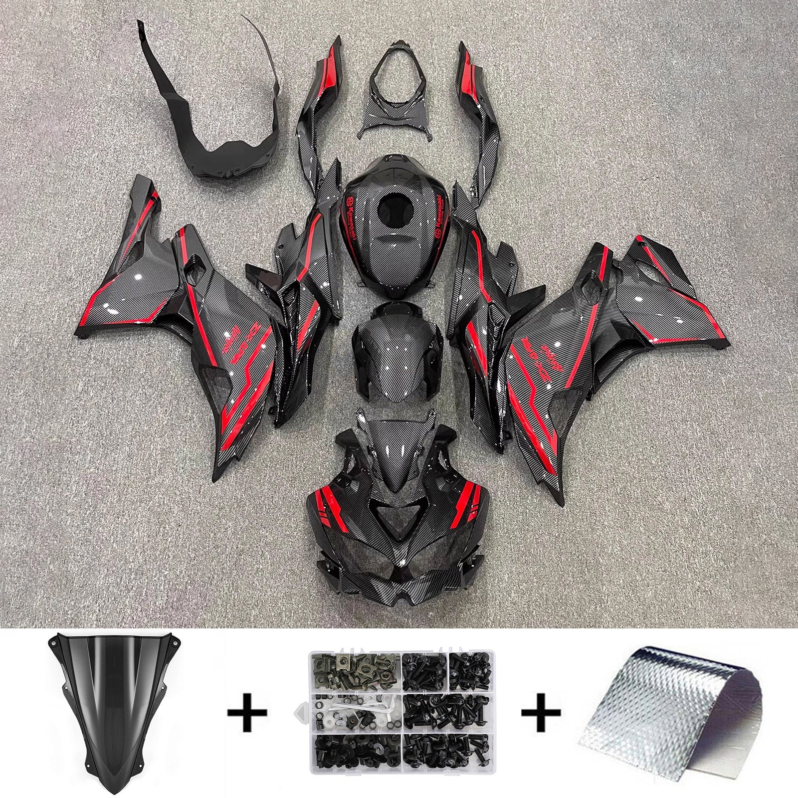 2019-2025 Kawasaki Ninja ZX-25R Amotopart Injection Fairing Kit Bodywork ABS #104