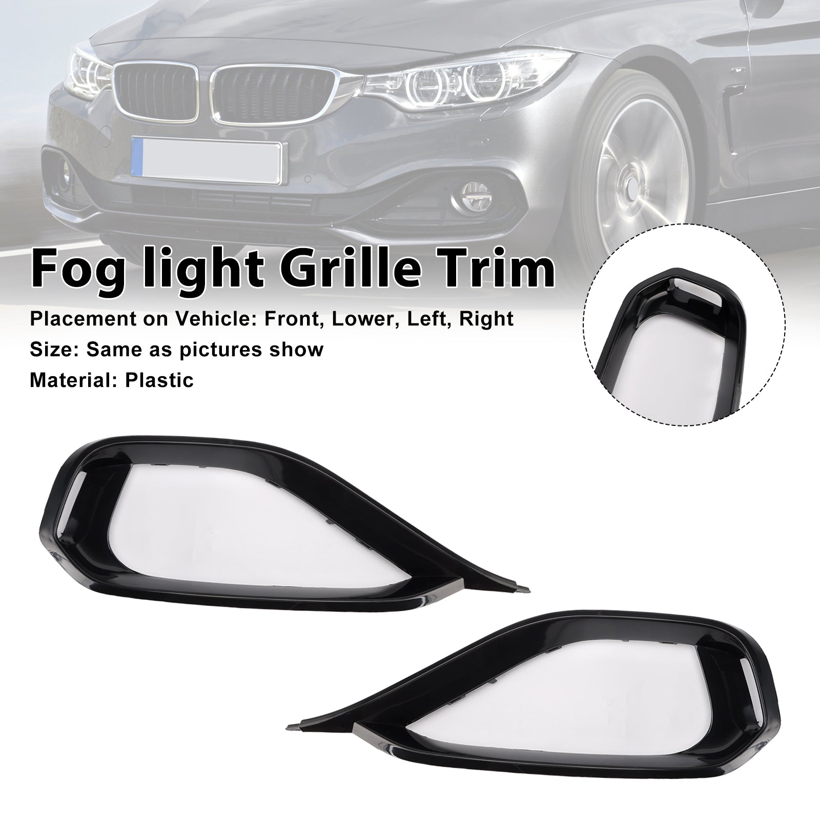 BMW 428i F32 F33 F36 Gauche & Garniture de pare-chocs avant de calandre de feu antibrouillard droit
