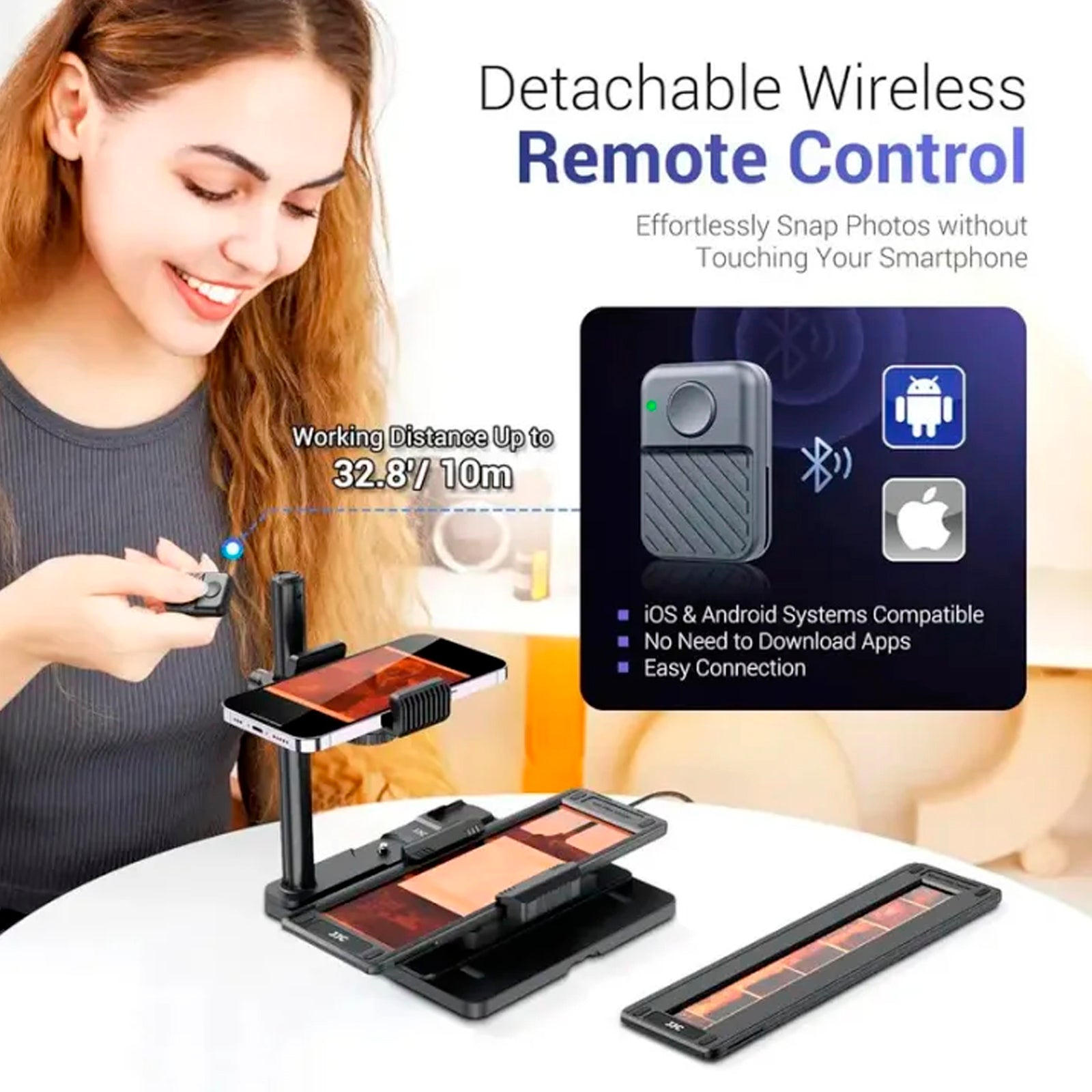 JJC Mobile Negative Film Scanner 35mm 120 Film Scanner Set Scan Old Photo to JPG