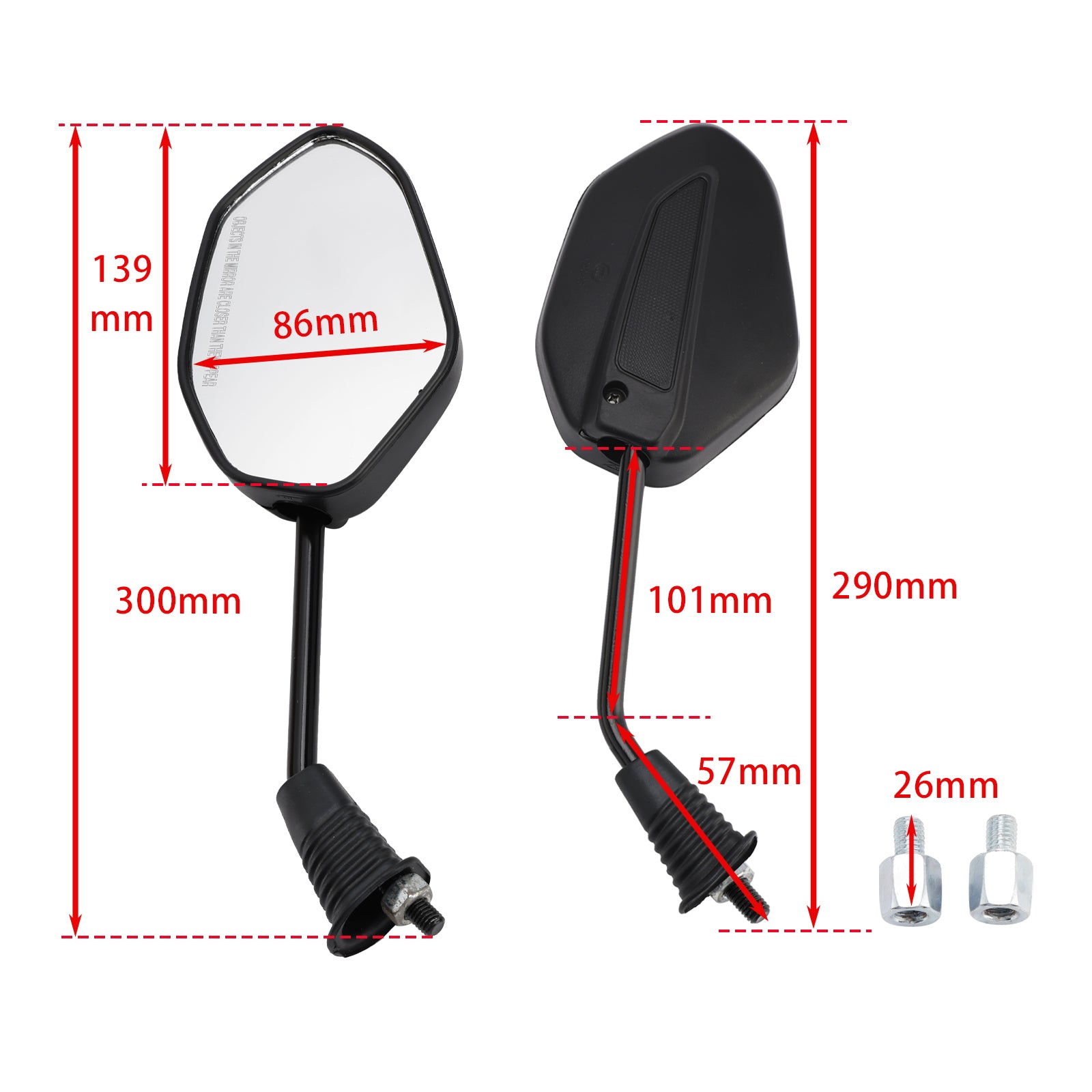 REAR VIEW MIRROR RH & LH 88110-KZK-F01 88120-KZK-F01 FOR HONDA DIO 110 SCV110F