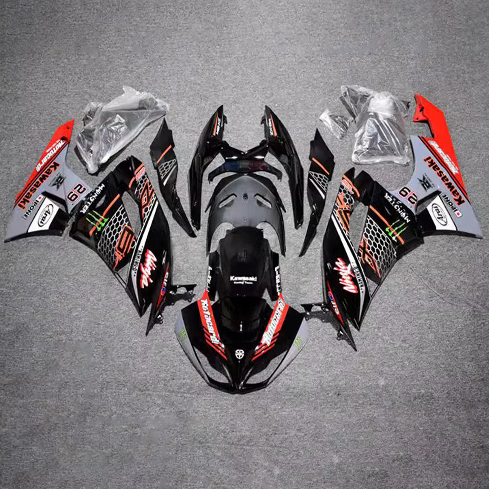 Injection Fairing Kit Bodywork Plastic ABS fit For Kawasaki ZX6R 636 2009-2012