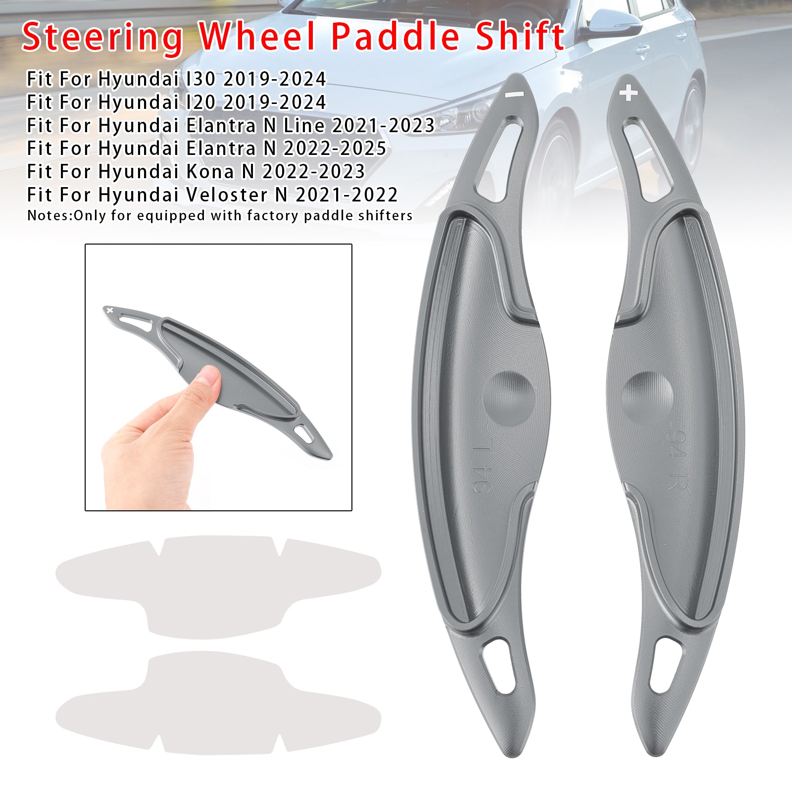 Stuurwiel schakelpeddelverlenging voor Hyundai Elantra i30 aluminium