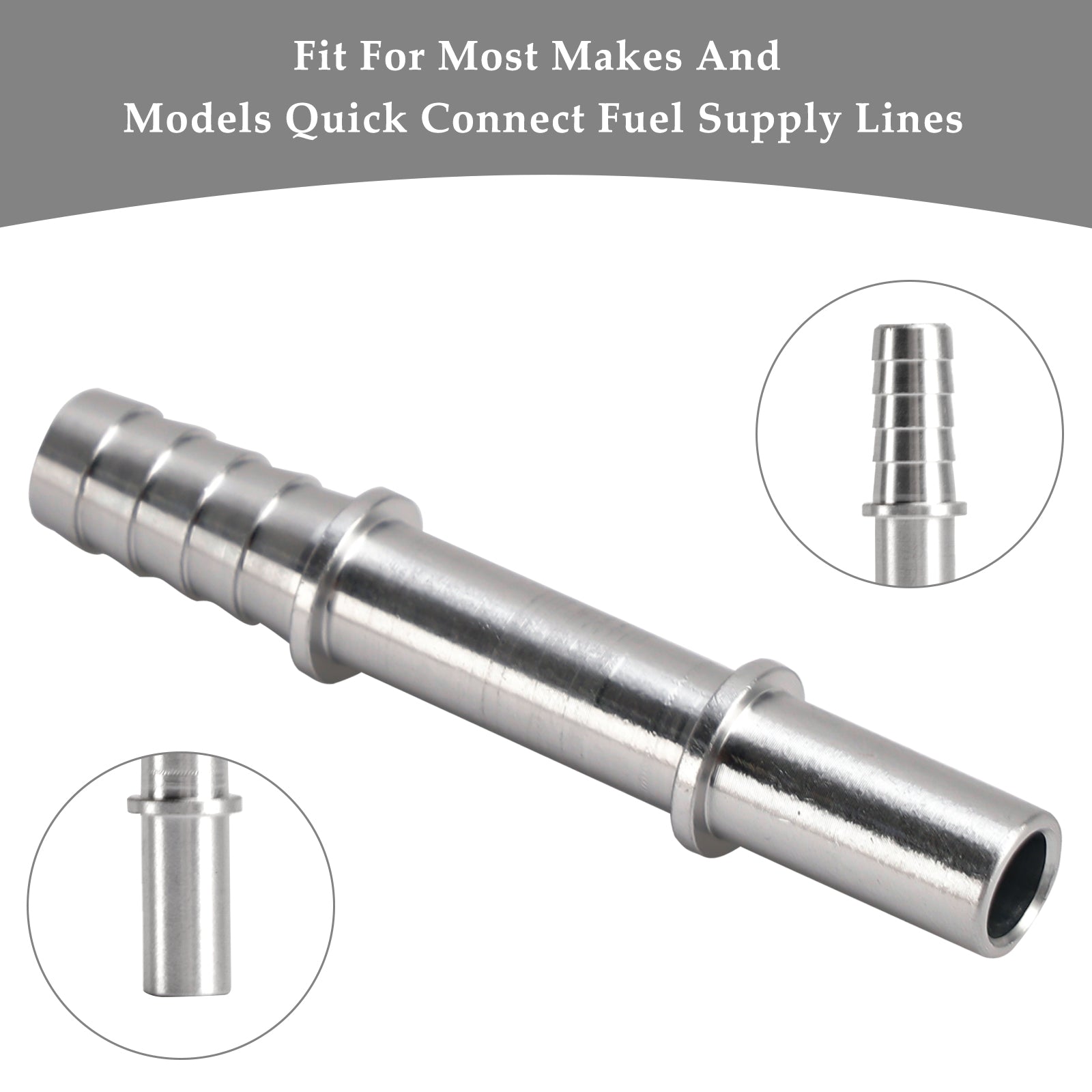 Quick Connect 3/8 Fuel Rail Hose To 3/8 Barb Adapter Fitting AN817-02-06BA