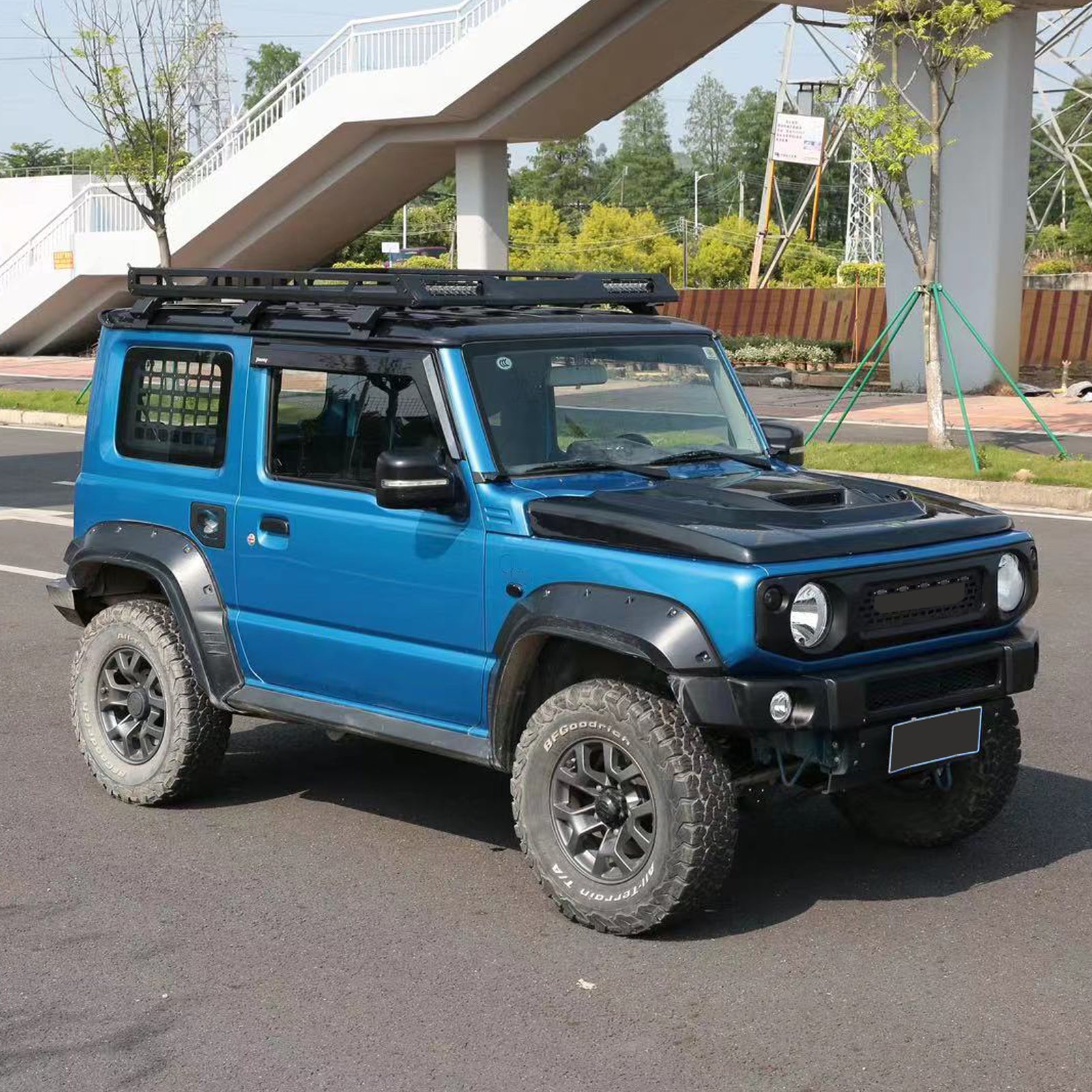 Porte-bagages de toit en aluminium pour Suzuki Jimny 2019-2023 avec lumière LED