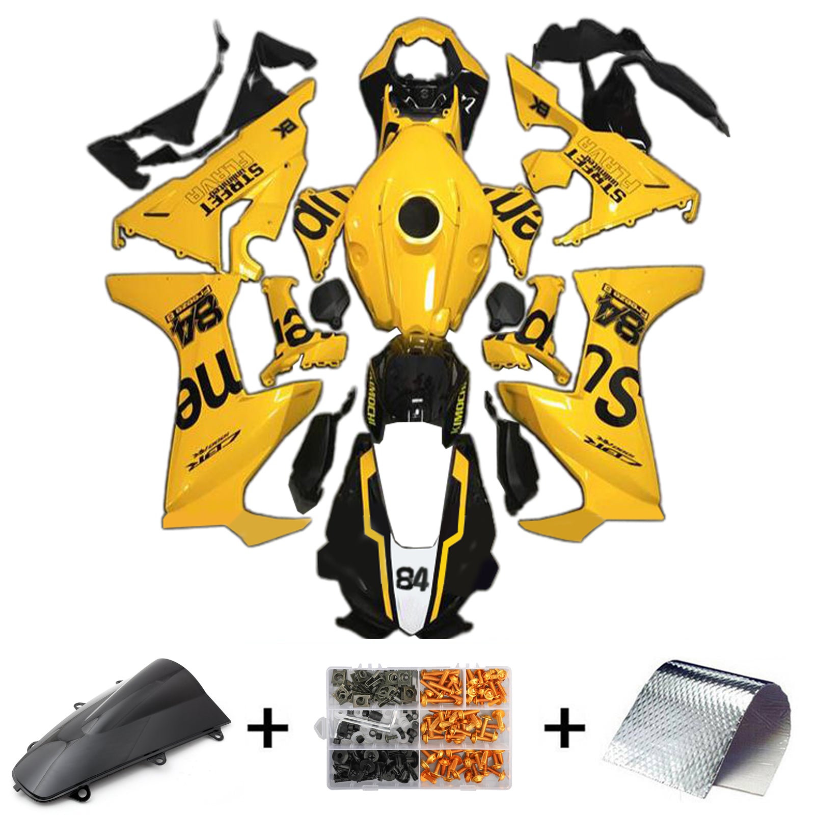 2017-2023 Honda CBR1000RR-injektionsmässa kit Bodywork Plastic ABS