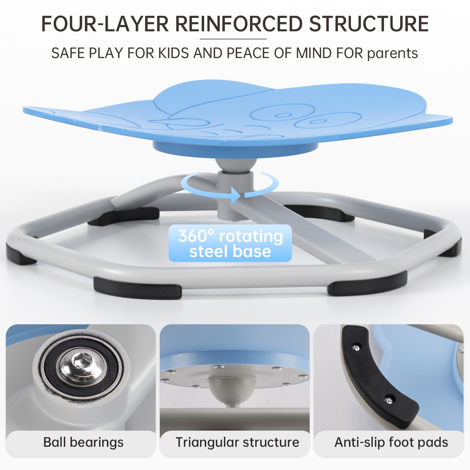Asseyez-vous + spin 360 ° sensoriel rotation siège pivotant jouet enfants éléphant wobble chaise tabouret