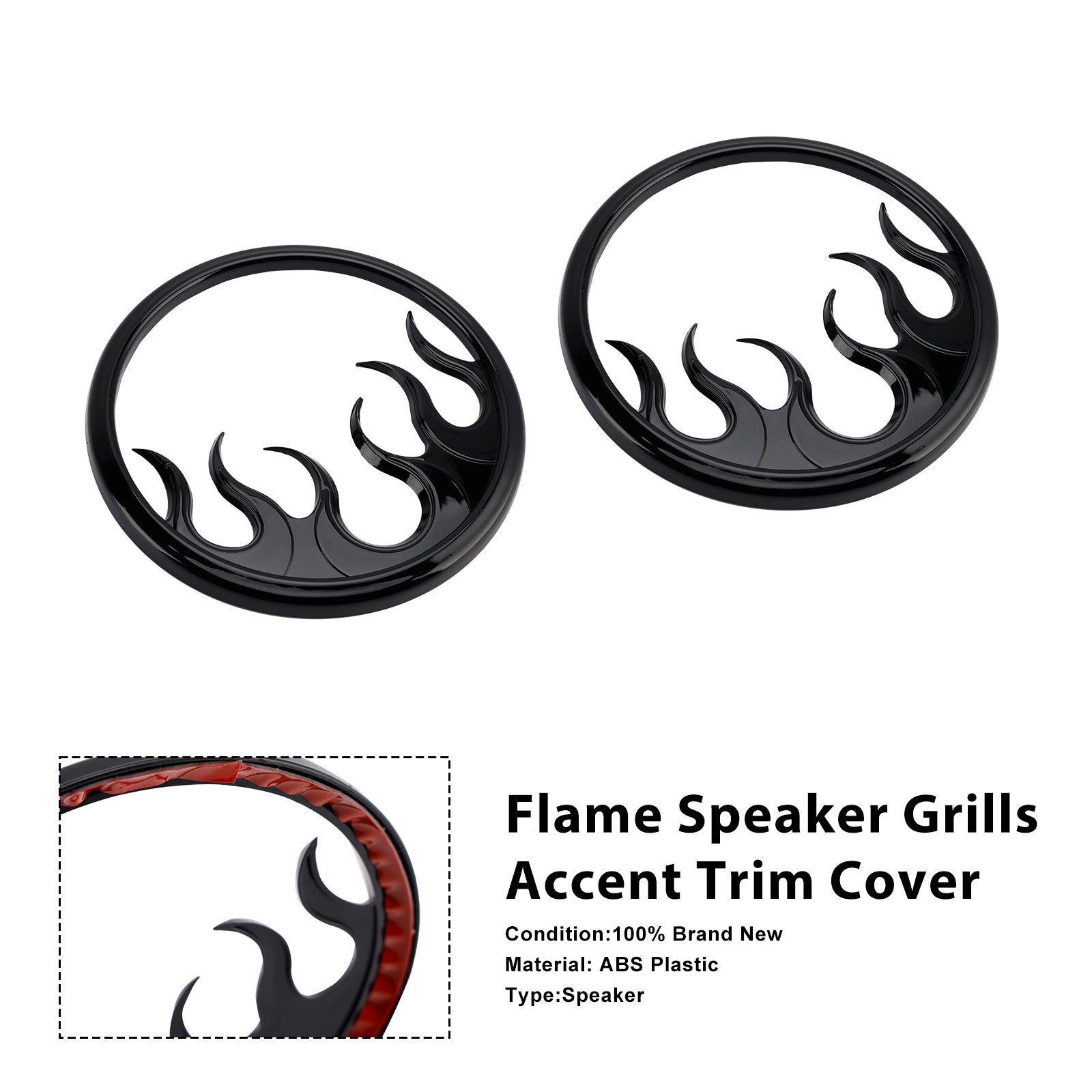 Flame Speaker Grills Accent Trim Cover For Touring Electra Glide Ultra Classic