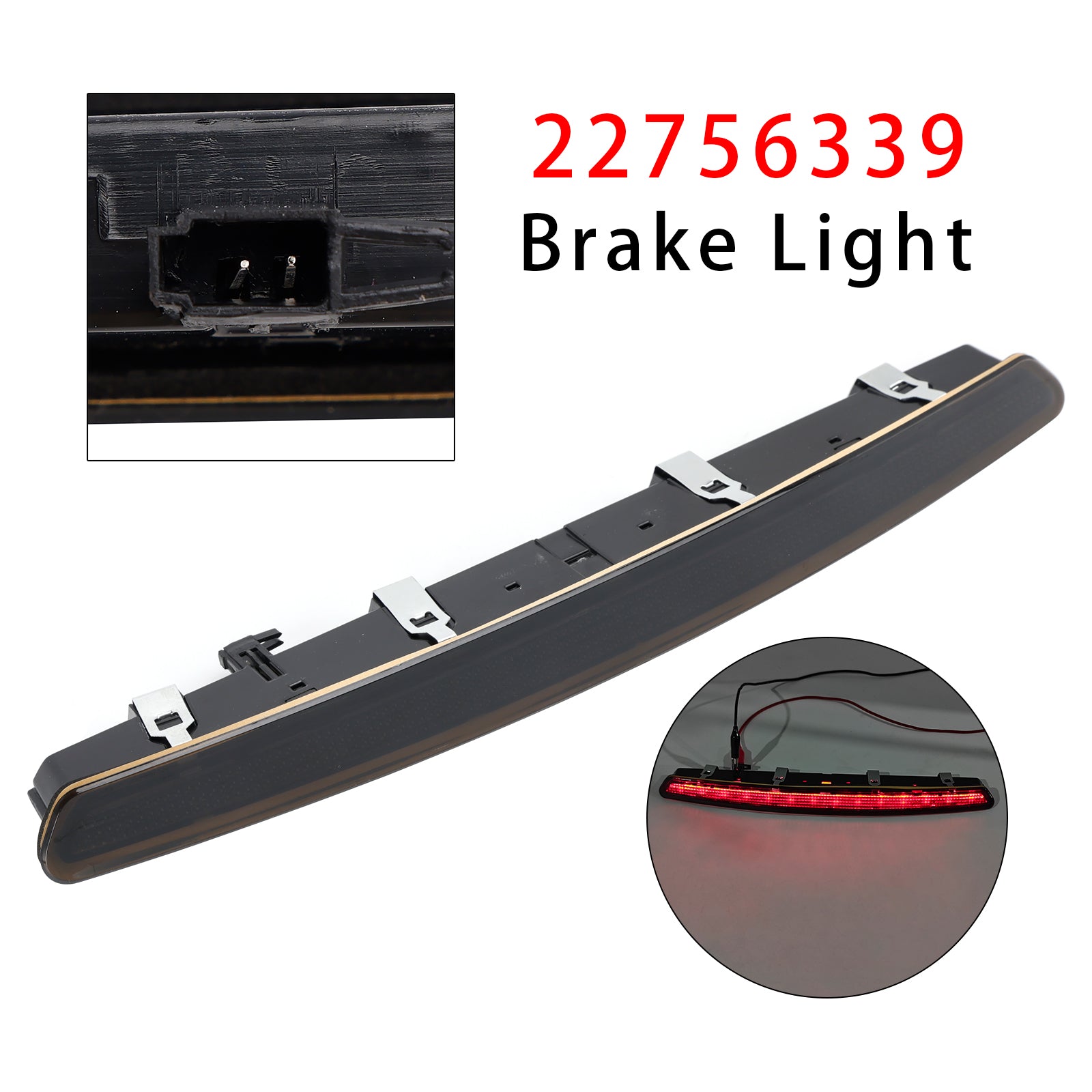 Rear High Mount Stop Light For Vauxhall/Opel Insignia A Mk1 13-17 Facelift Black