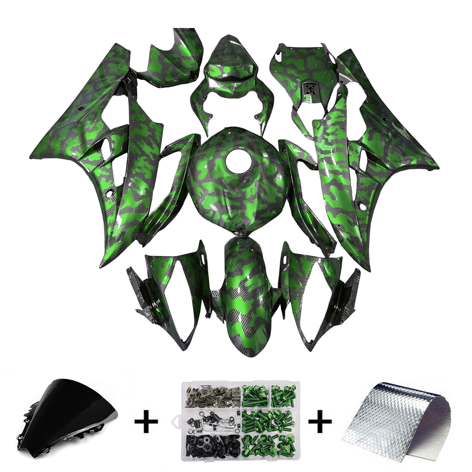 Kit de carénage d'injection carrosserie plastique ABS pour Yamaha YZFR6 YZF-R6 2006-2007
