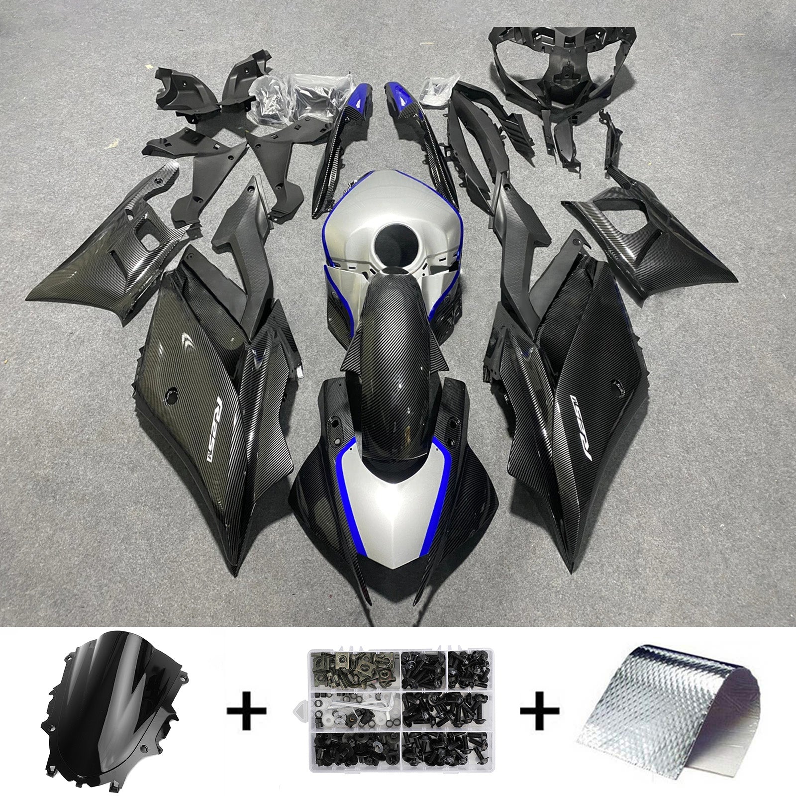 2019-2021 YAMAHA YZF-R3 R25 injektionsmässa kit Bodywork Plastic ABS
