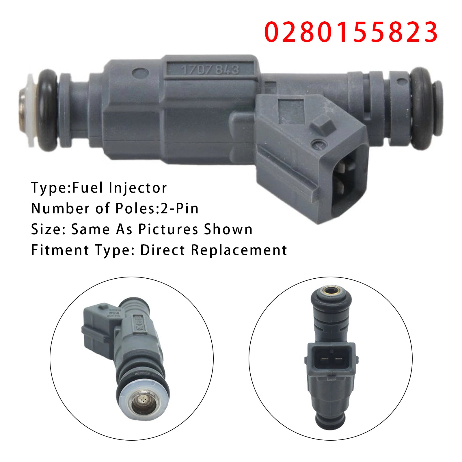 1Pcs Fuel Injector For BMW X5 E39 E38 E53 Land Rover Range Rover MK3 0280155823