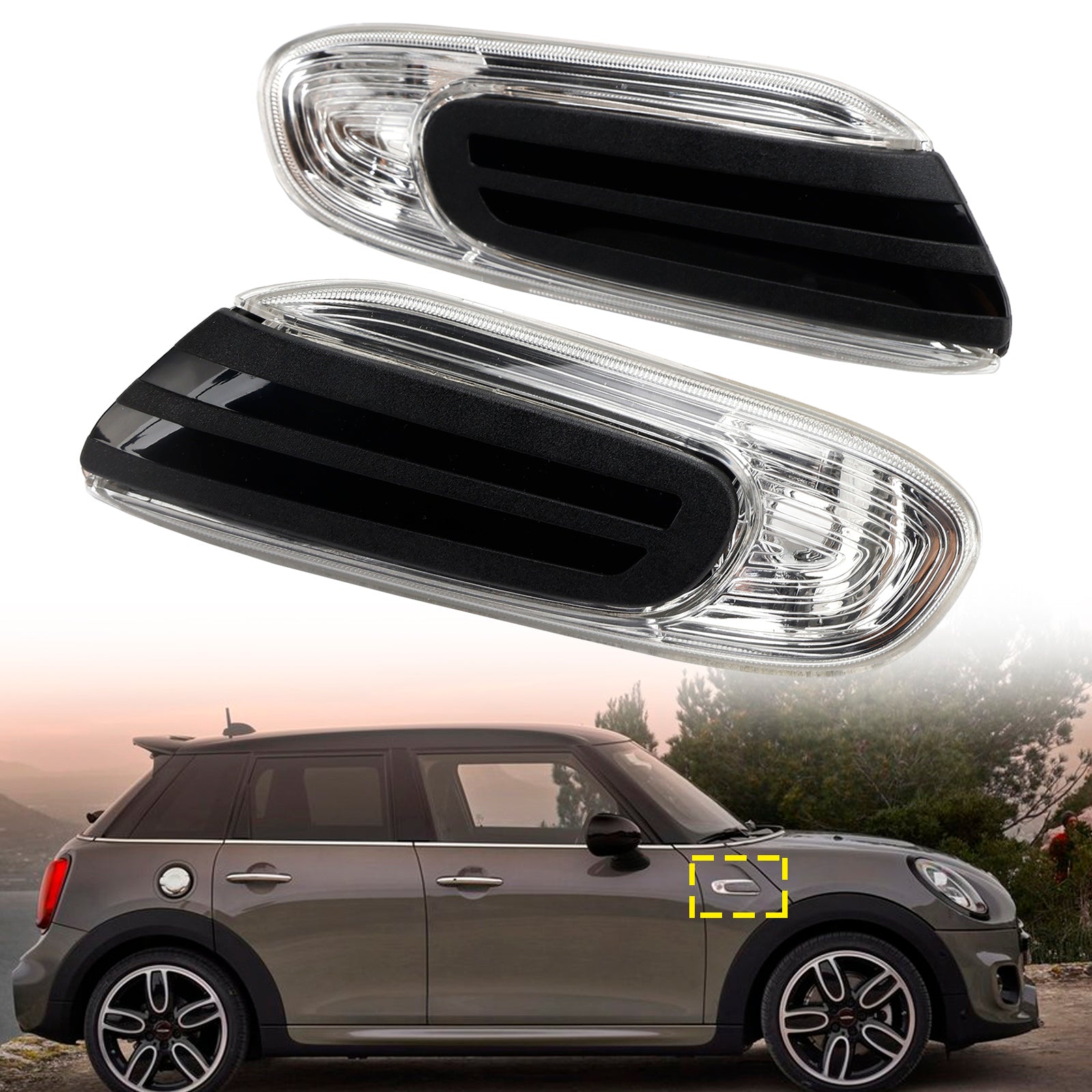 2Pcs Direction Additional Turn Indicator Lamp White For BMW Mini F55 F56 F57