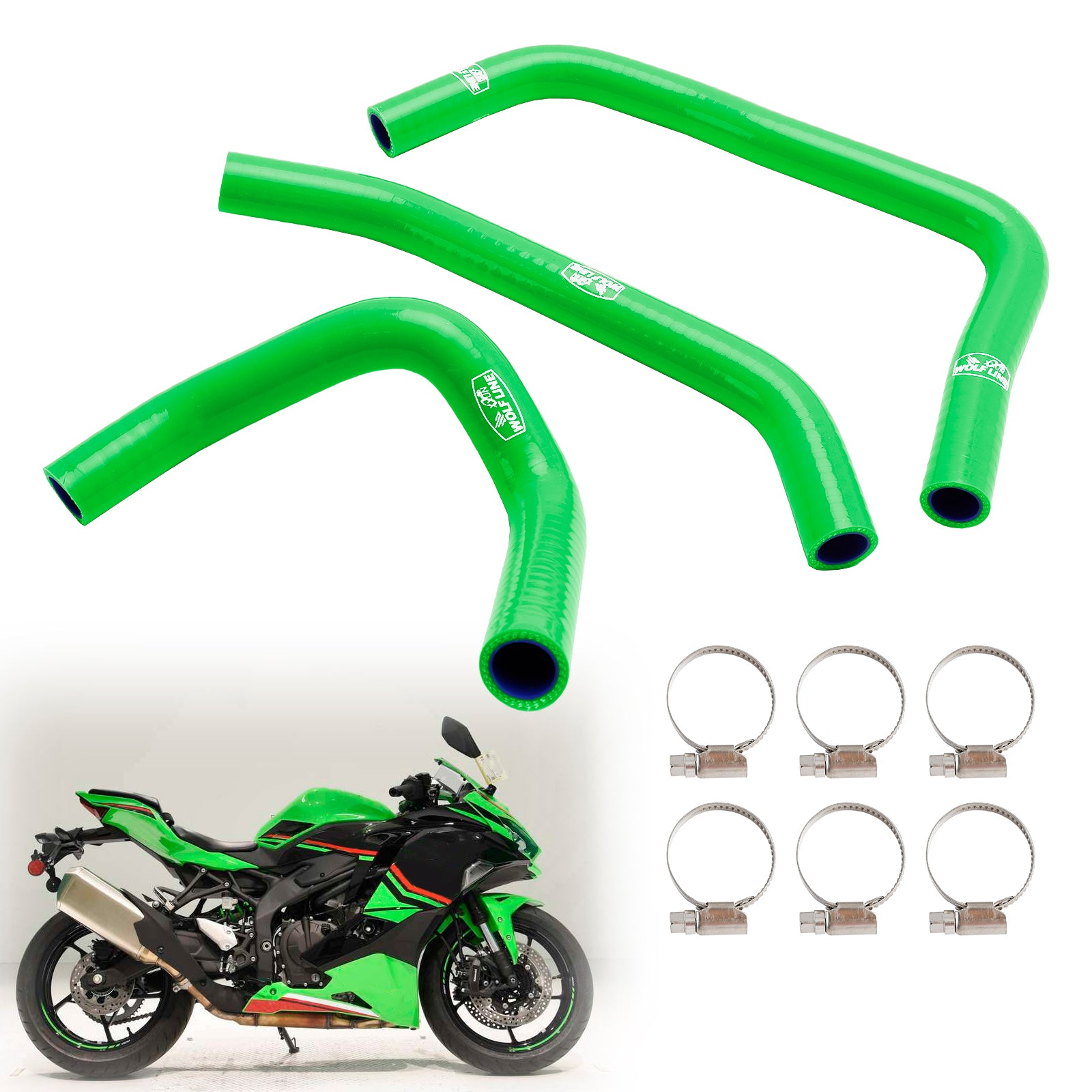 Silikon Radiatorkylvätskespaket för Kawasaki ZX4R ZX-4RR 2023-2024