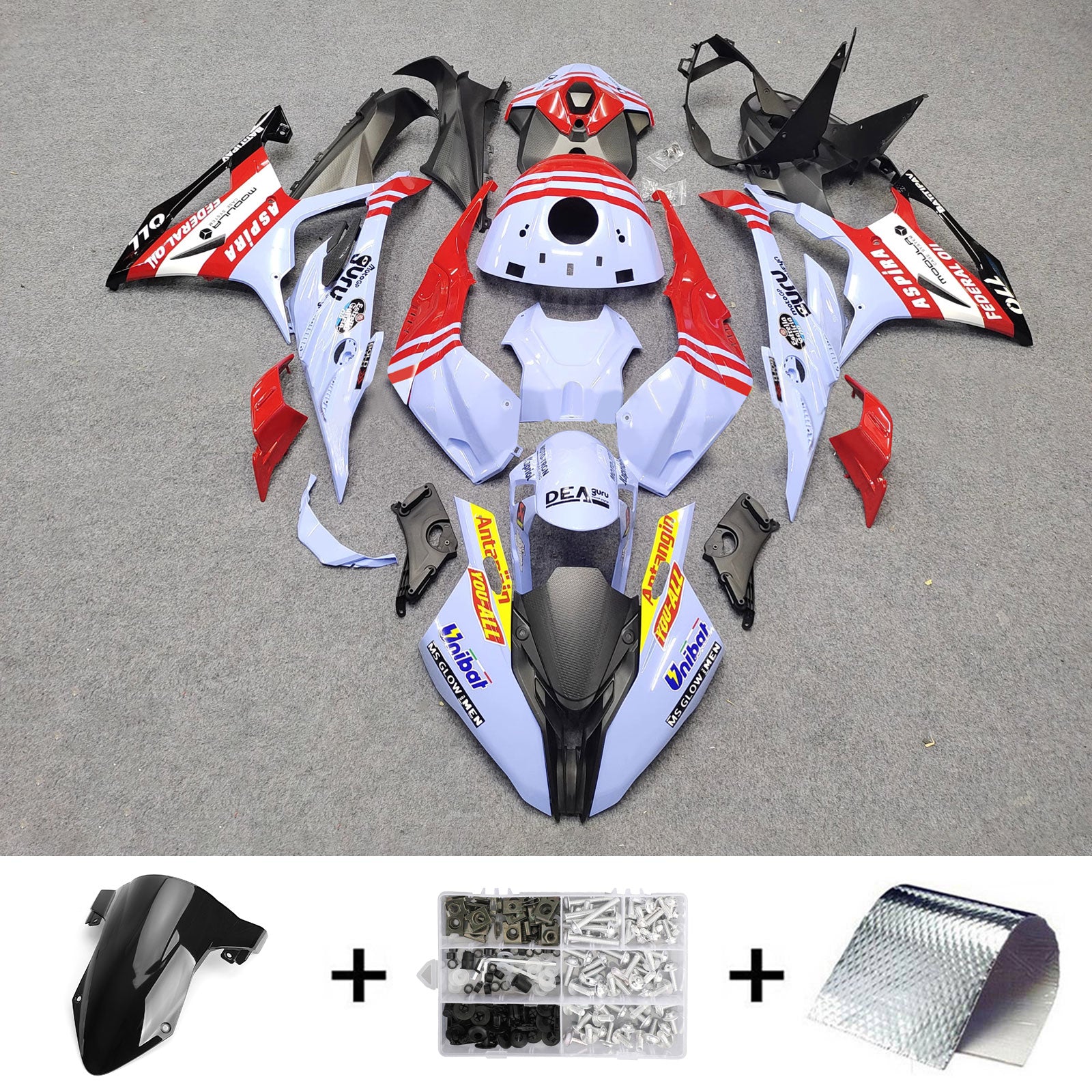 2023-2024 BMW S1000RR-injektionsmässa kit Bodywork Plastic ABS