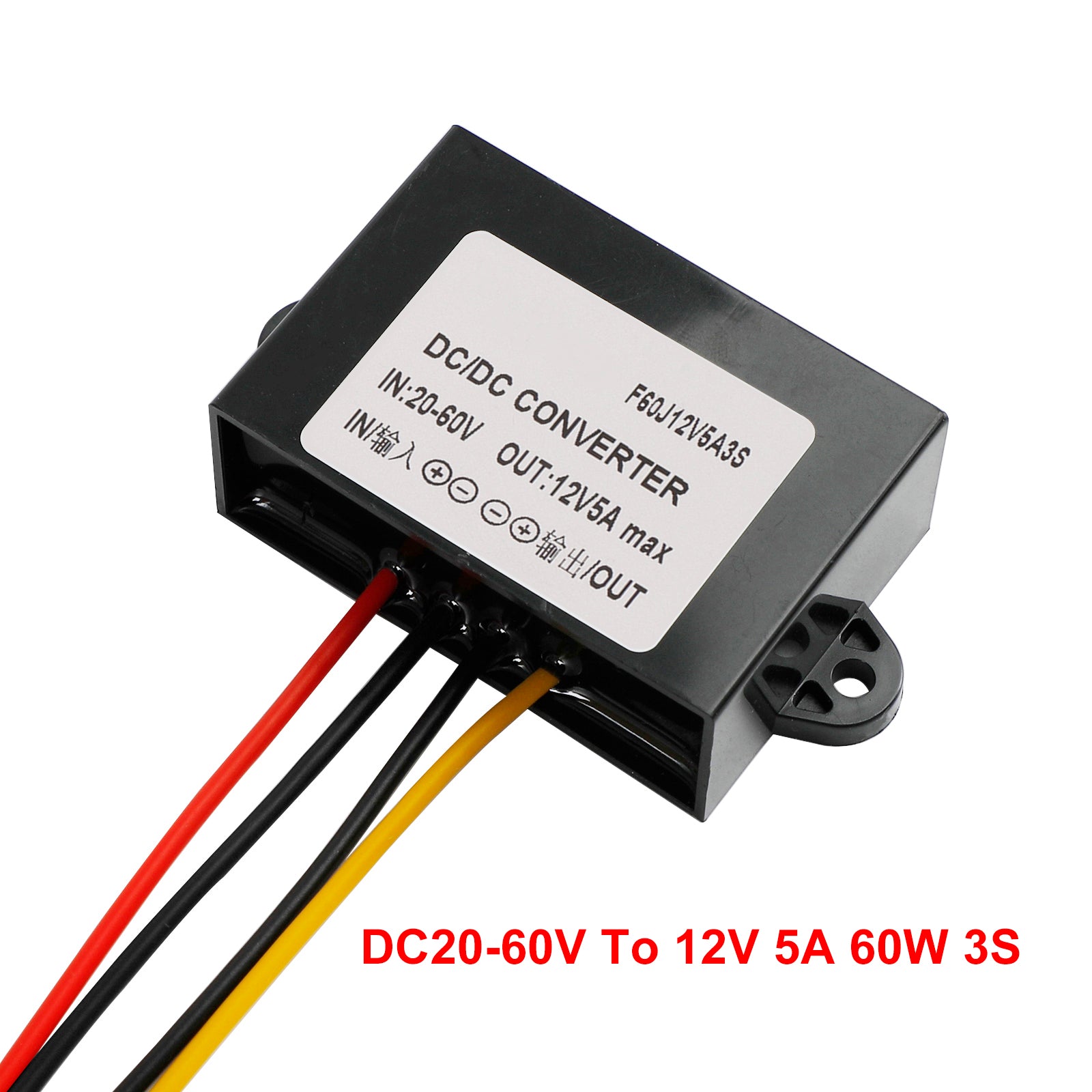 Waterproof DC-DC Converter 20-60V Step Down to 12V Power Supply Module 5A