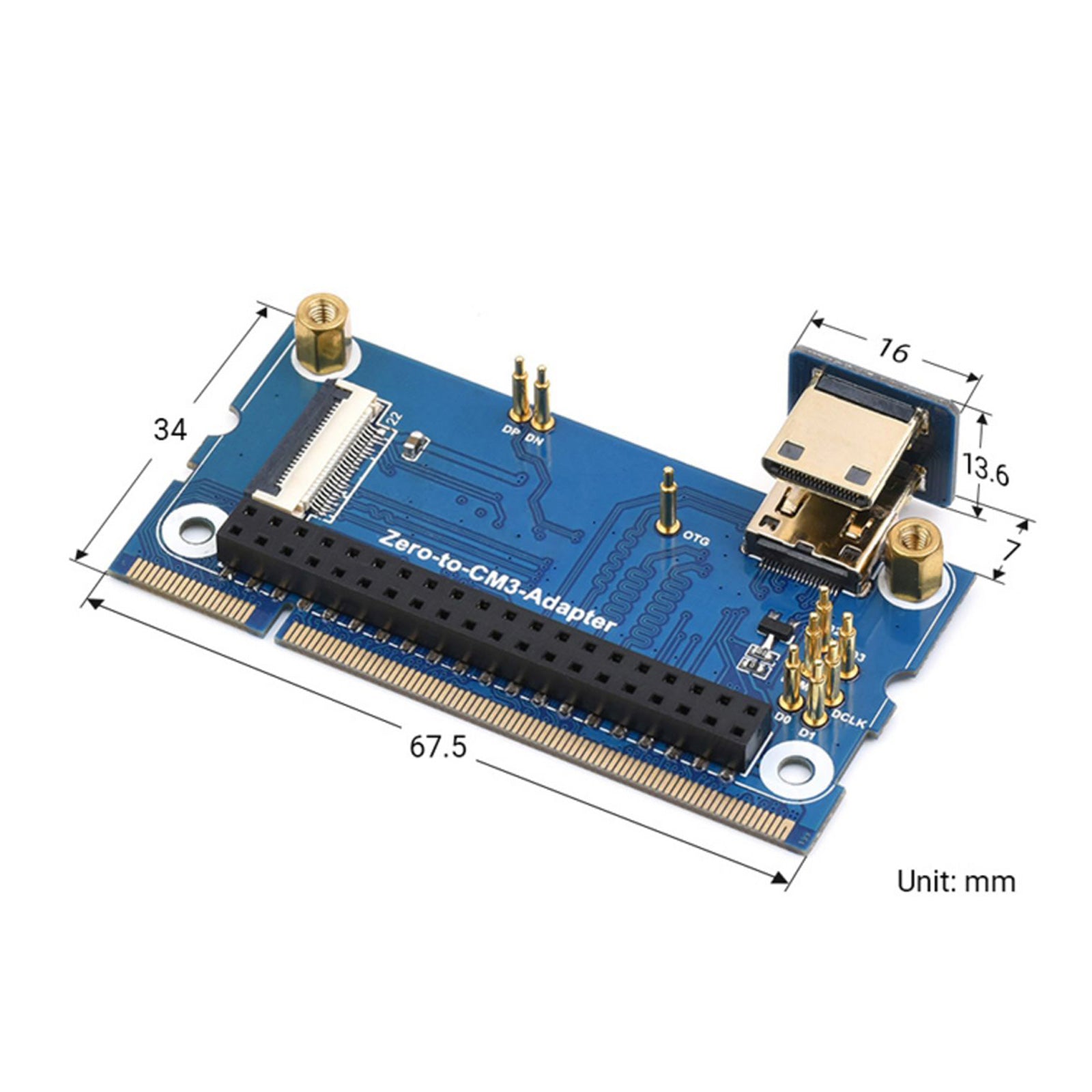 2W až CM3 Expansion Board Raspberry Pi CM3 Core Board Alternative Adapter Board