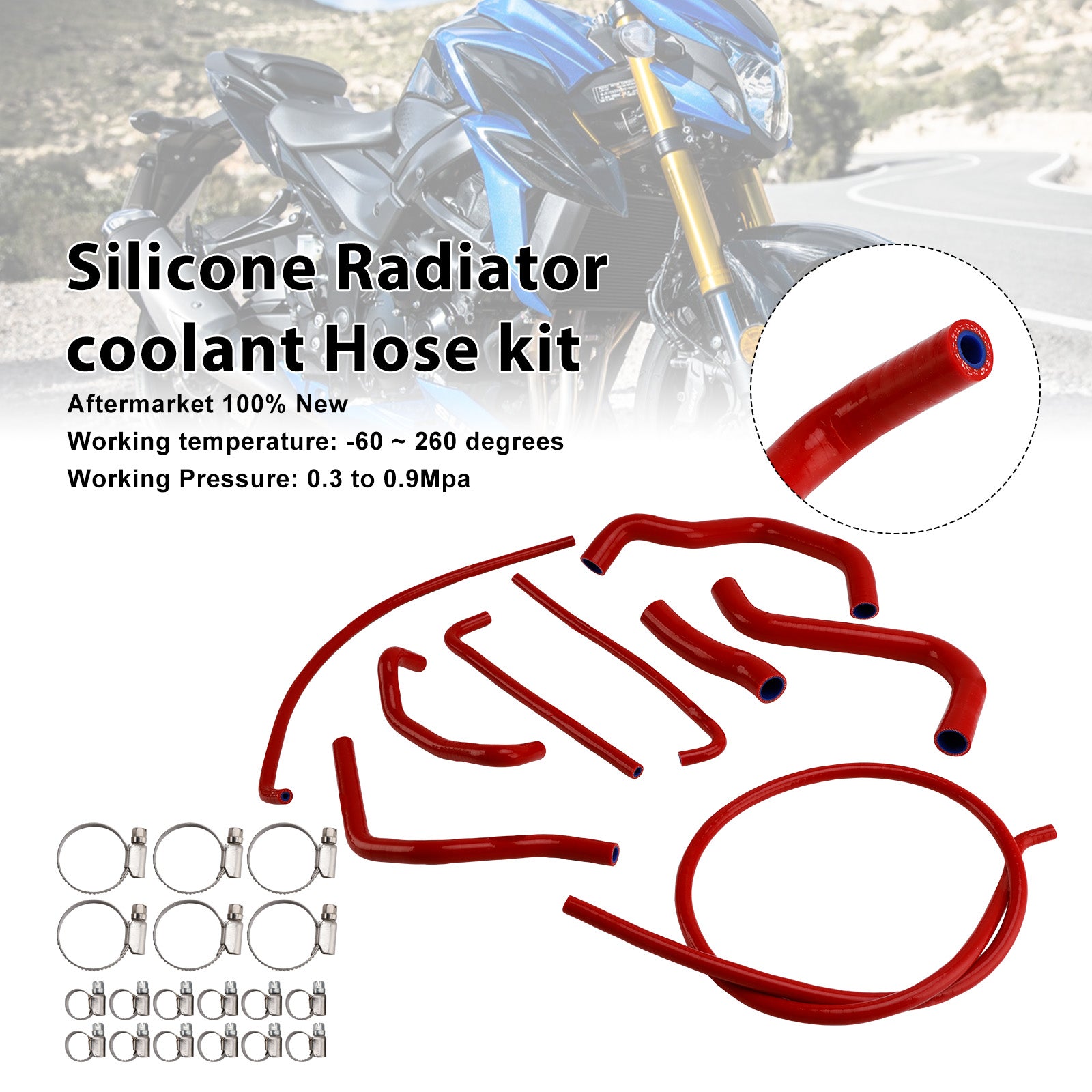 2017-2025 Suzuki GSX-S750/Z Silicone Radiator coolant Hose kit