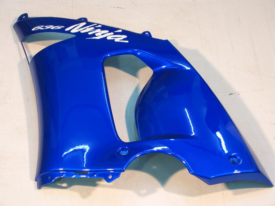 2005-2006 Kawasaki ZX6R 636 Amotopart stroomlijnkappen blauw zwart Ninja Racing douanekuip