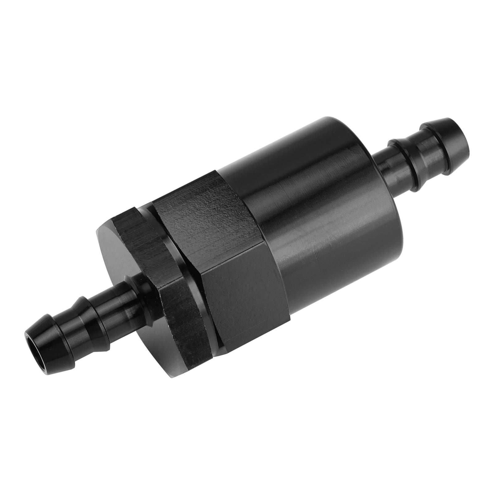 Black Inline EFI Fuel Systems Filter Adapter 3/8" Barb With 30 Micron Filter Element