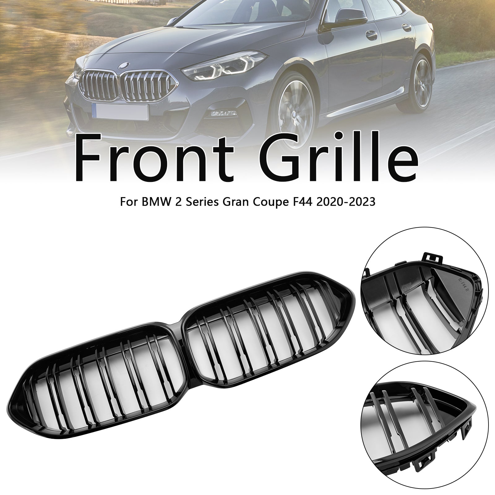 2020-2023 BMW 2 Series Gran Coupe F44 Gloss Black Front Bumper Grill Grille 51135A39378 51138080494