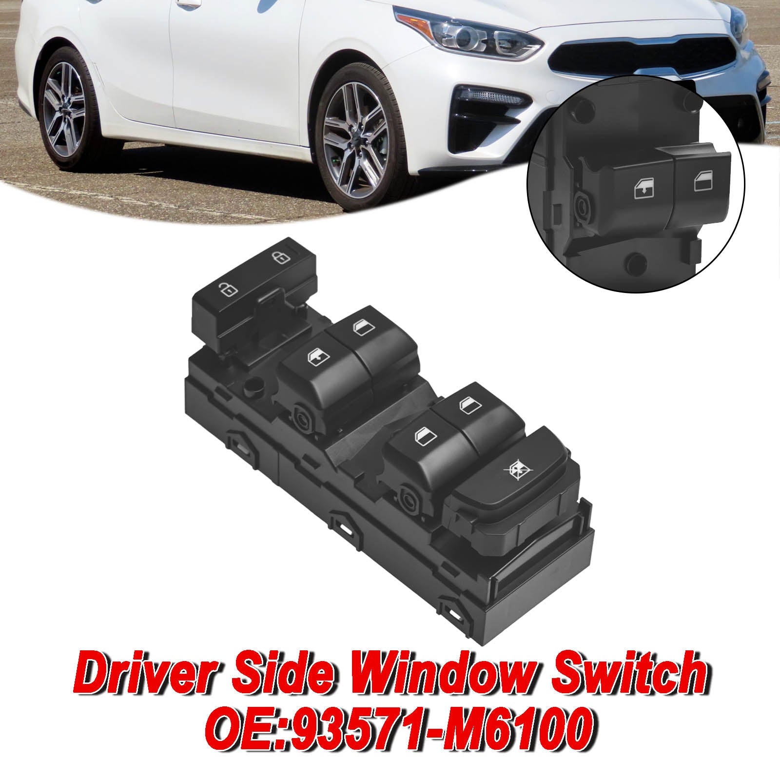 Power Window da porta do lado do motorista interruptor para Kia Forte 2019-2021 93571-M6100