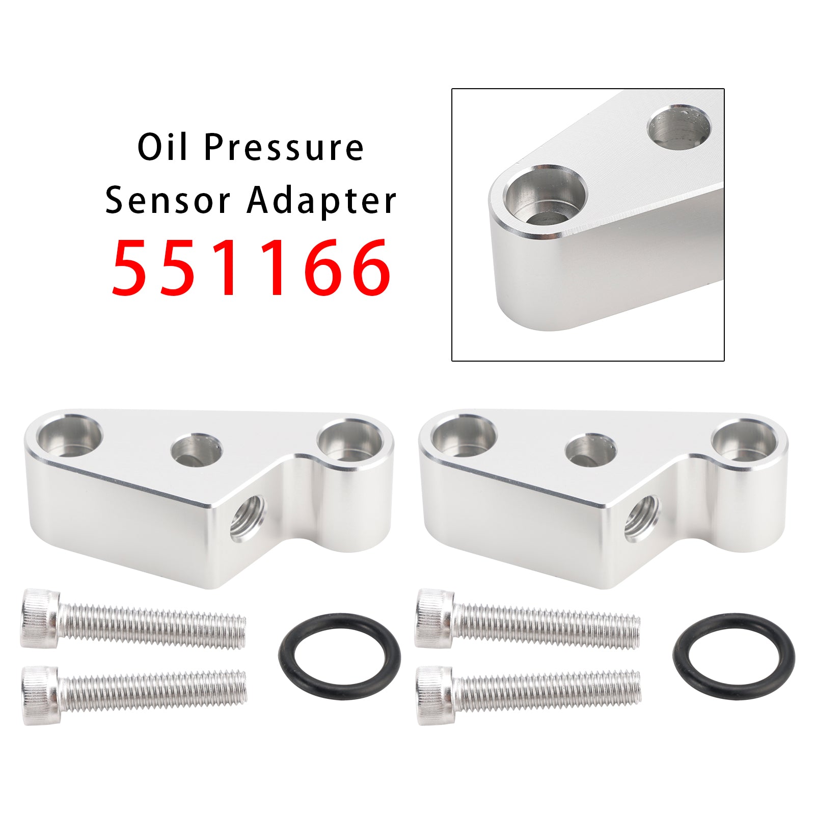 2 Pack Oil Pressure Sensor Adapter Port 551166 For Gen 5 Lt Valley Pan M12-1.75