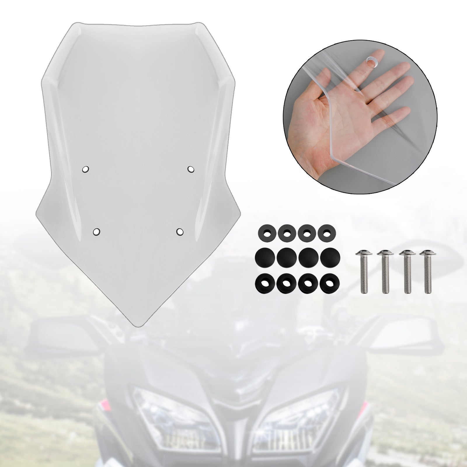 Černé sklo čelného skla pre Yamaha Tracer 900/GT 2018-2020 Tracer 9/GT 2021-23