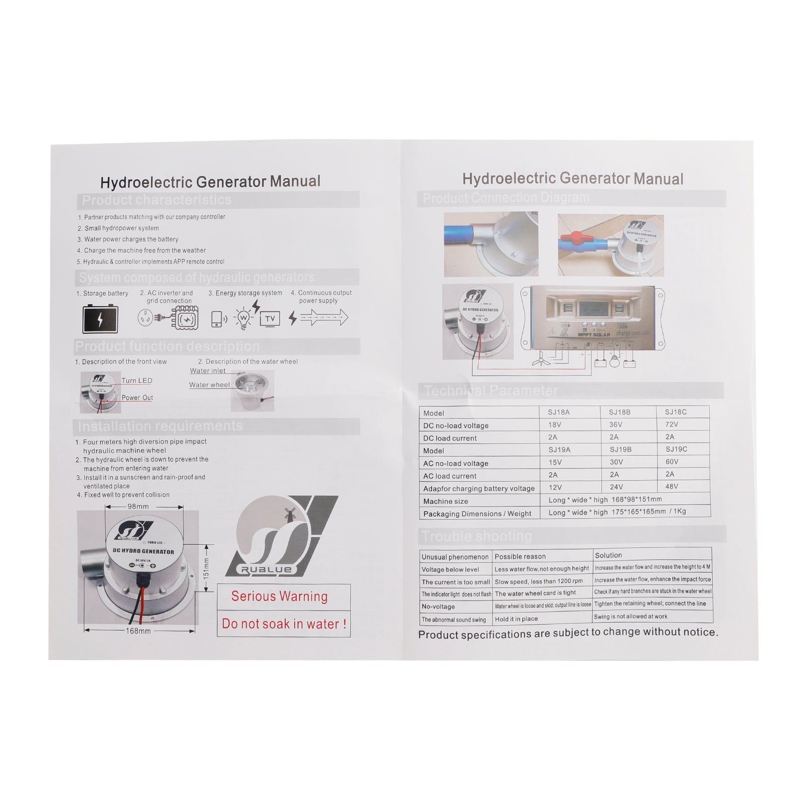 Waterstroom Turbine Hydro-elektrische Generator DC18V/36V 36W/50W Wisselstroomopwekking