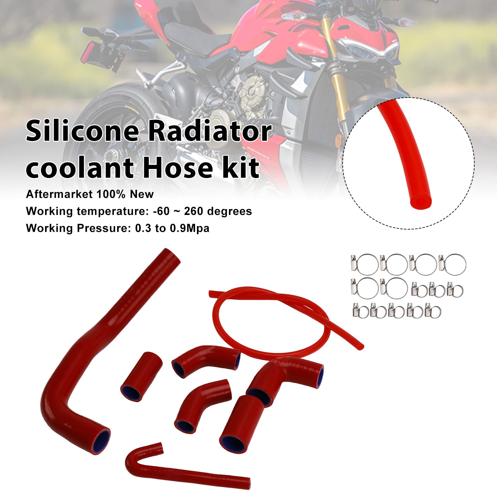 2020-2025 Ducati Streetfighter V4 V4S Silicone Radiator coolant Hose