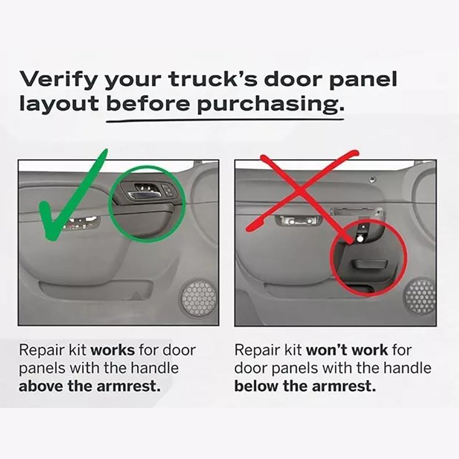 80994 Kit de reparo do braço da porta esquerda 80994 preto (27 polegadas) para Chevrolet/GMC