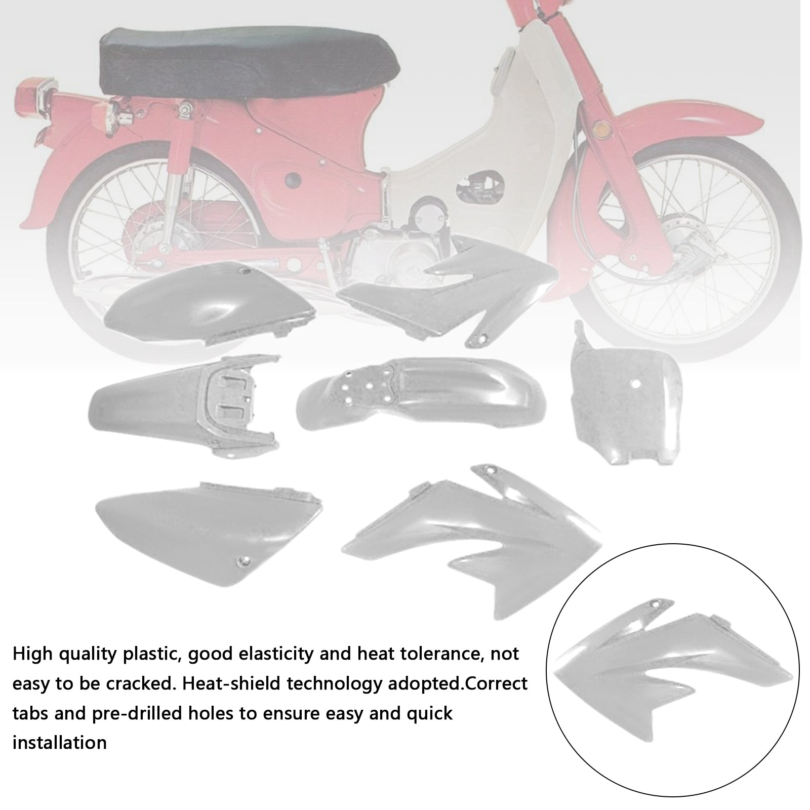 Honda CRF70 Dirt Bike Body Body Plastic Plastic Fender Faquing