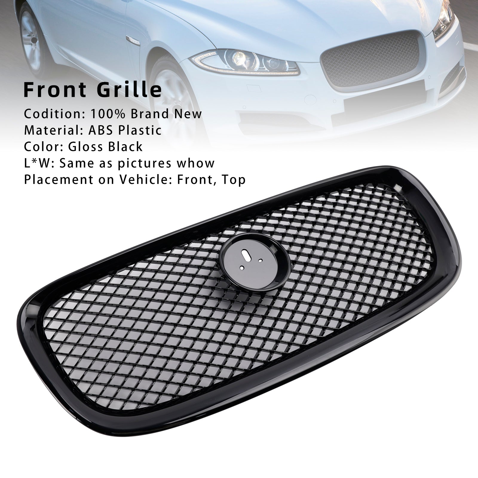 2012-2015 Jaguar XF XF-R-stijl voorbumpergrille, glanzend zwart