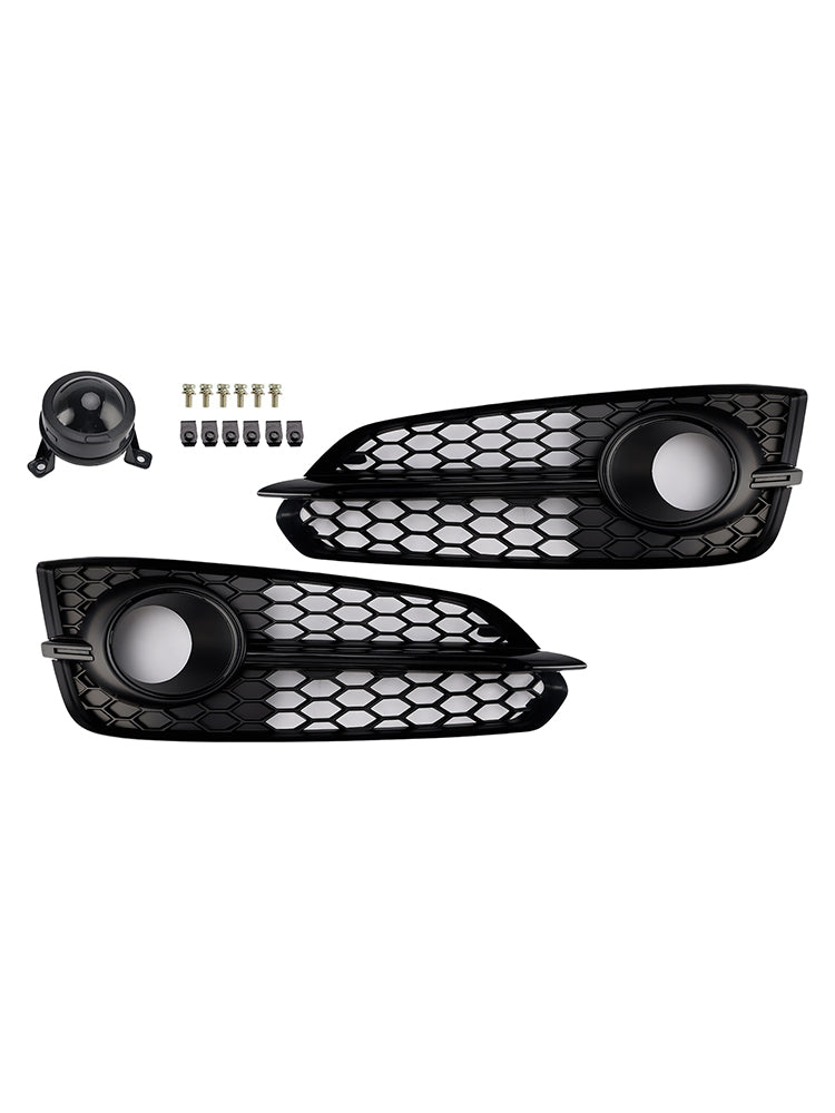 2015-2017 Audi A8 S8 2PCS Black Fog Fog Grill Grille Light Cover